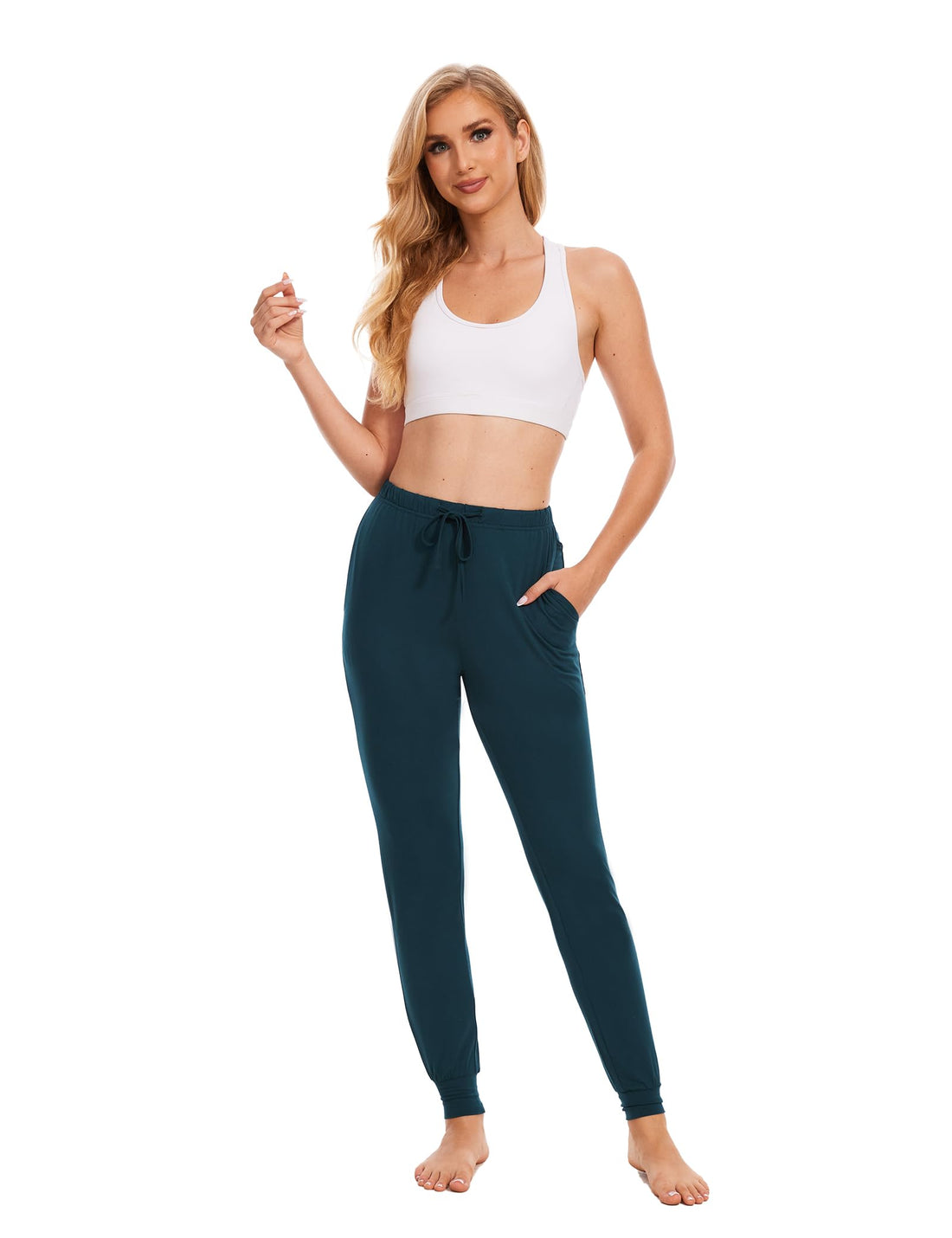 GYS Women's Pajama Pants - Viscose Made from Bamboo, Joggers Pants with Pockets Comfy Lounge Sleep Pants Pj Bottoms