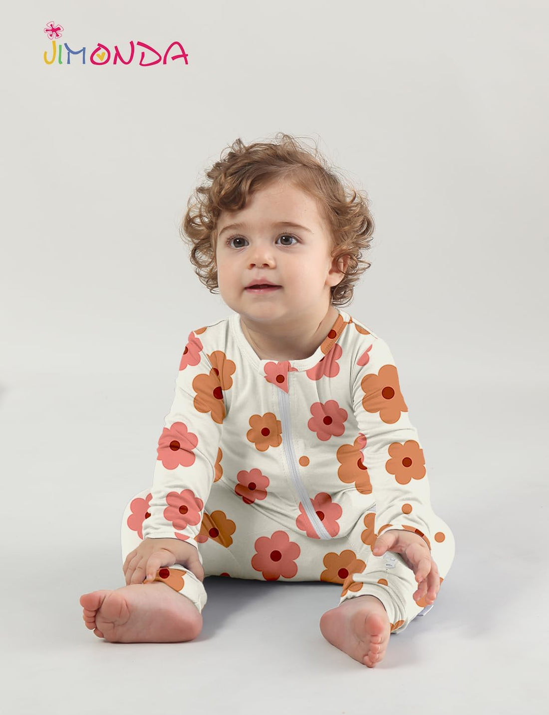 Jimonda Baby Girls Boys Footless Pajamas,Rayon From Bamboo Pjs 2 Way Zipper Long Sleeve Soft Sleeper,Infant Tie-dye Romper