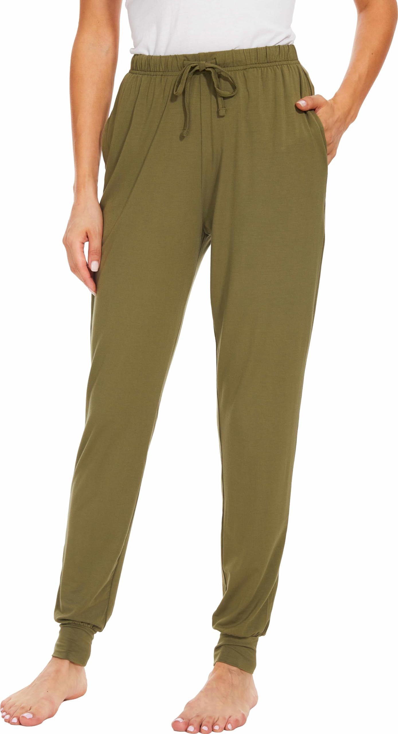 GYS Women's Pajama Pants - Viscose Made from Bamboo, Joggers Pants with Pockets Comfy Lounge Sleep Pants Pj Bottoms