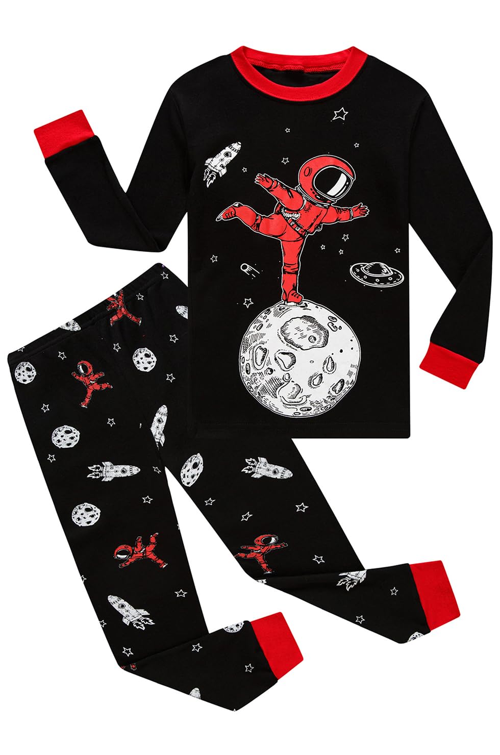 Little bety Cotton 4 Piece Pajamas Boys Long Sleeve Sets Toddler Boys Pjs Kids Sleepwear Sets