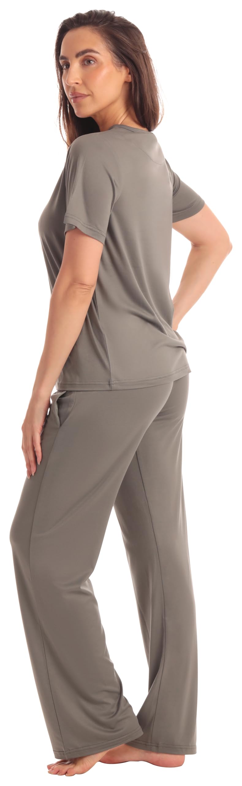Just Love Women's Pajama Set, Soft Stretch Short Sleeve Crew Neck Top and PJ Pants with Two Pockets WEBE CLOTHING