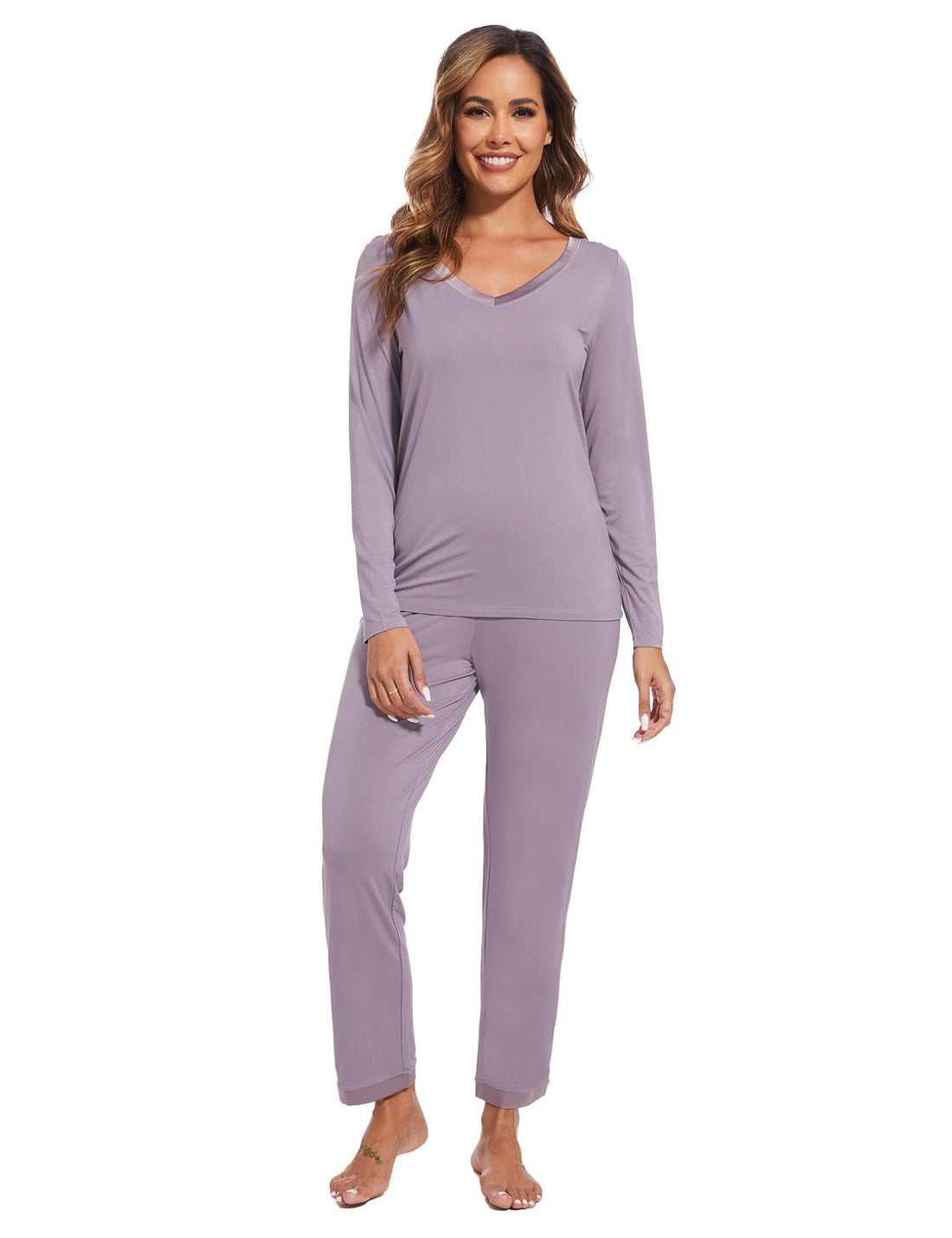 GYS Viscose from Bamboo Women's Pajama Sets Super Soft Long Sleeve Sleepwear Comfy Winter Pjs Sets S-4X