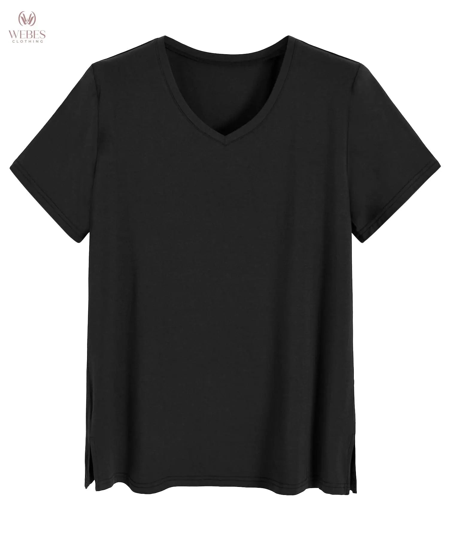 Latuza Women's Viscose Sleep T-Shirt V-Neck Pajamas Top