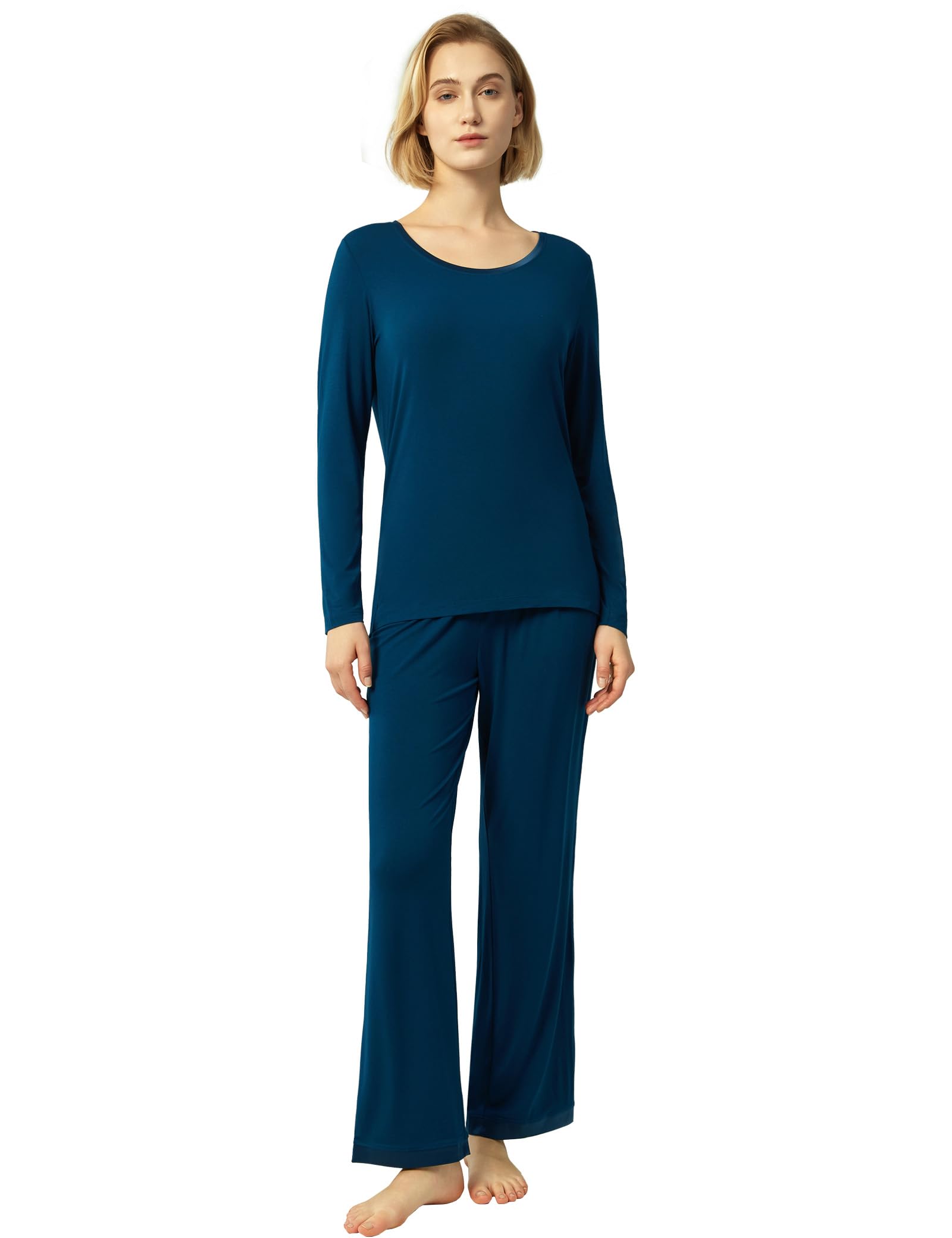 GYS Viscose from Bamboo Women's Pajama Sets Super Soft Long Sleeve Sleepwear Comfy Winter Pjs Sets S-4X