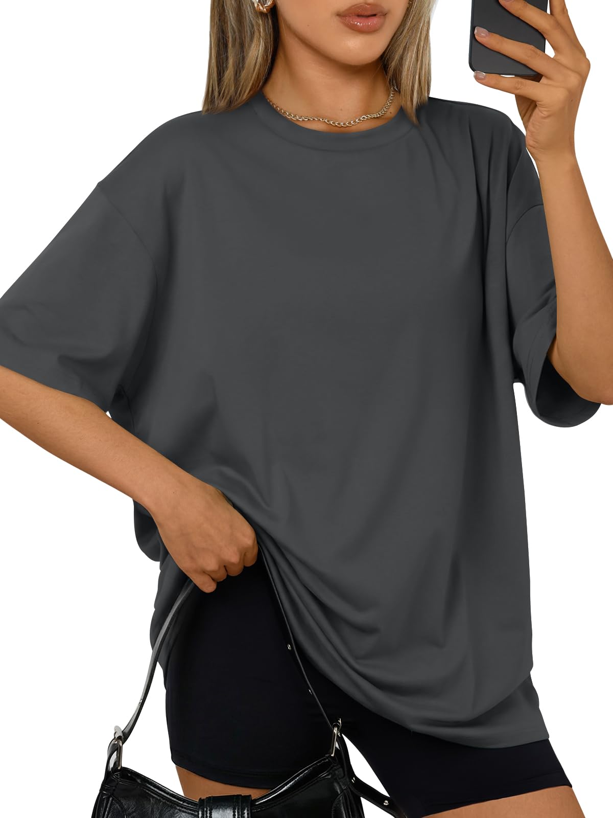 Trendy Queen Womens Oversized T-Shirts Short Sleeves Workout Tops | Casual Summer Gym Tees Plus Size Fashion Clothes 2026 WEBE CLOTHING