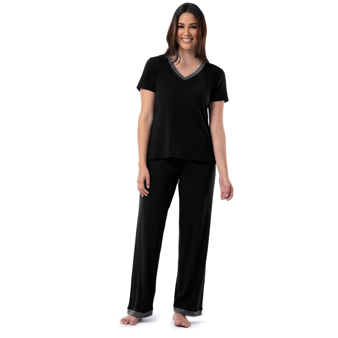 Fruit of the Loom womens Short Sleeve Tee and Pant 2 Piece Sleep Set WEBE CLOTHING