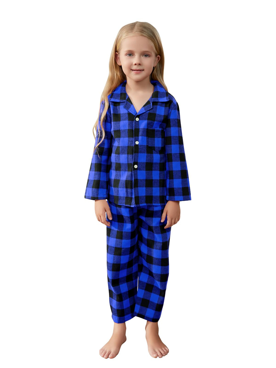 QZH.DUAO Family Christmas Pjs Matching Sets Plaid Pajamas Long Sleeve Holiday Sleepwear Set Loungewear Set