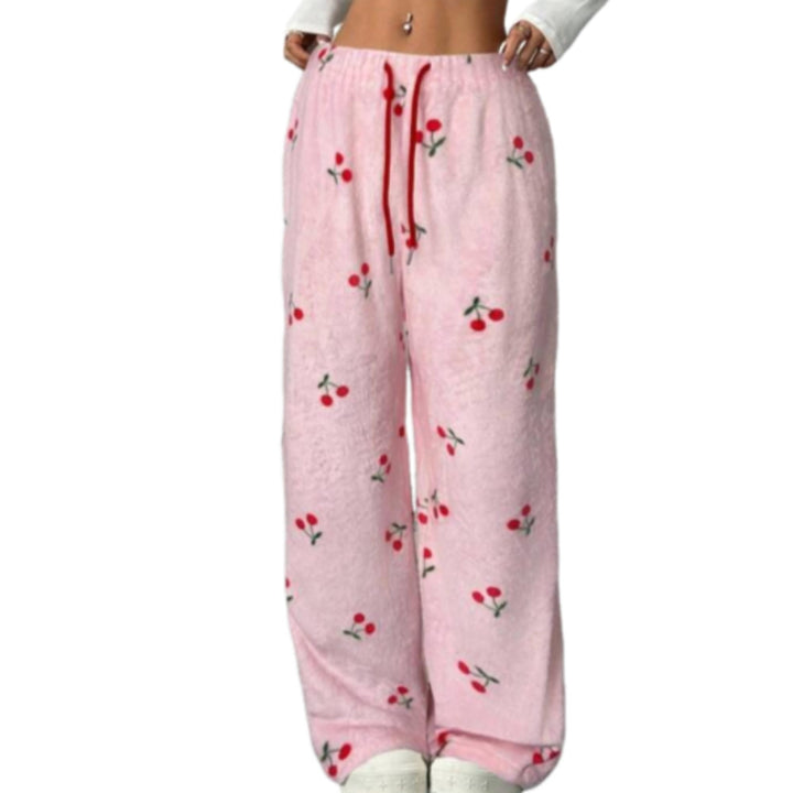 Leopard Pants Women Therian Fuzzy Pajama Pants Y2k Cheetah Pants Grunge High Waisted Fluffy Pants