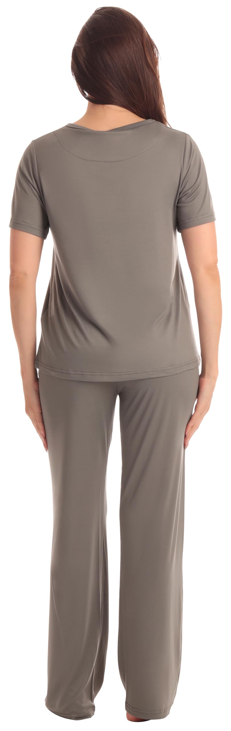 Just Love Women's Pajama Set, Soft Stretch Short Sleeve Crew Neck Top and PJ Pants with Two Pockets WEBE CLOTHING