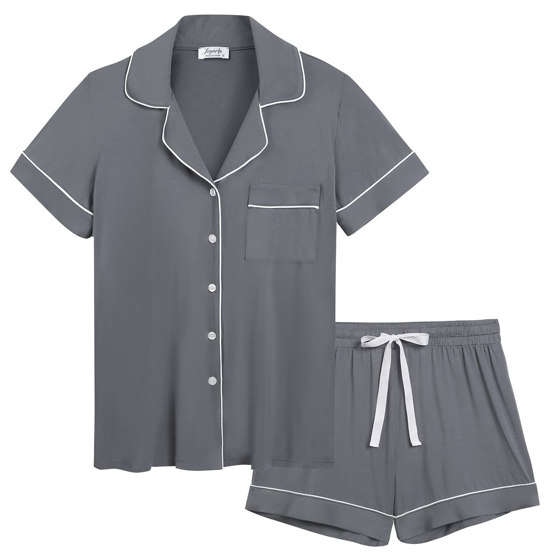 Joyaria Women's Cooling Bamboo Viscose Pajamas Shorts Set Button Front | Moisture Wicking, Cool & Lightweight, Breathable PJs for Night Sweats