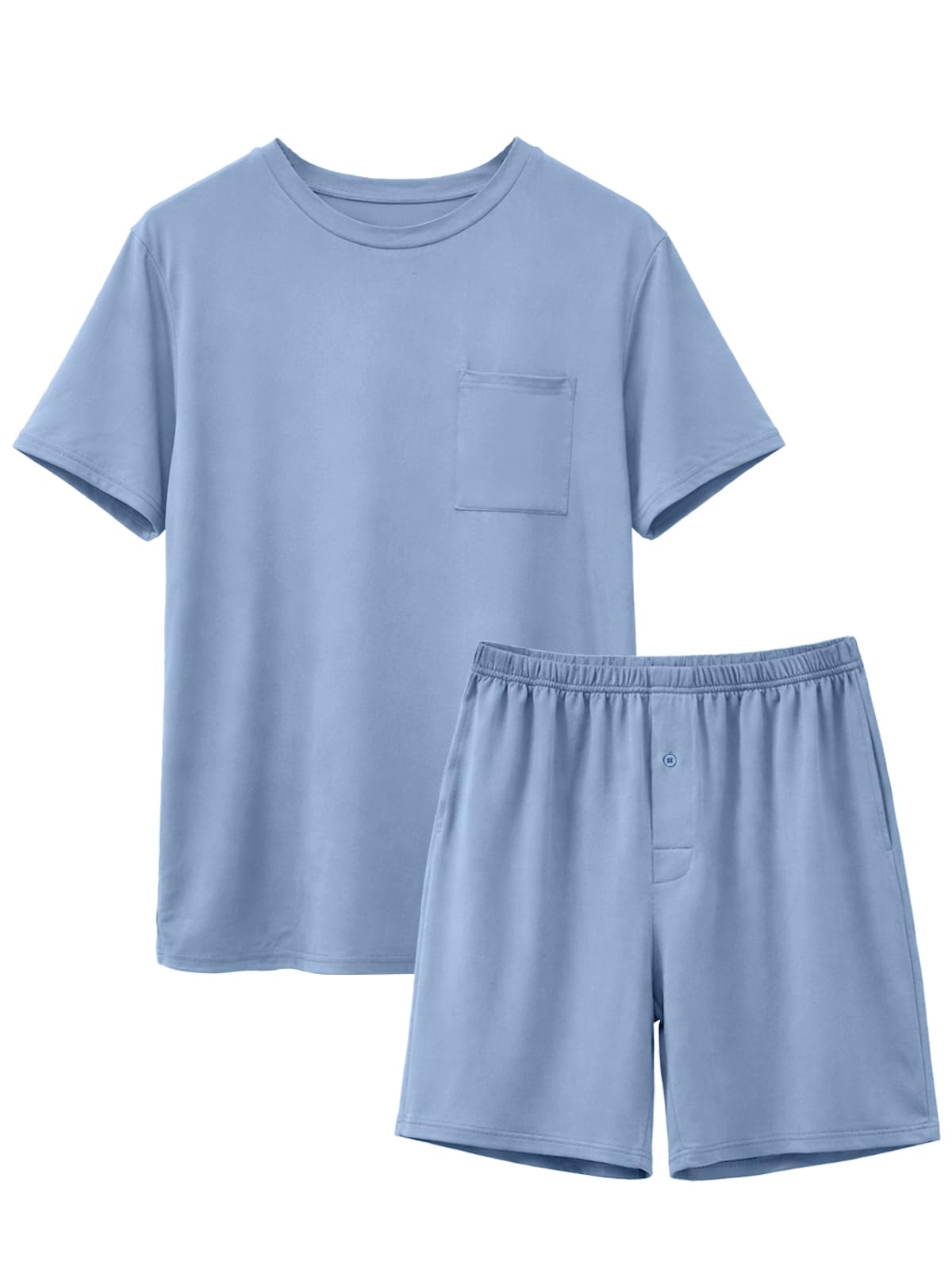 Feiersi Mens Pajama Set Sleepwear Pjs Lightweight Comfy Soft Short Sleeve Sleep Set With Pockets WEBE CLOTHING