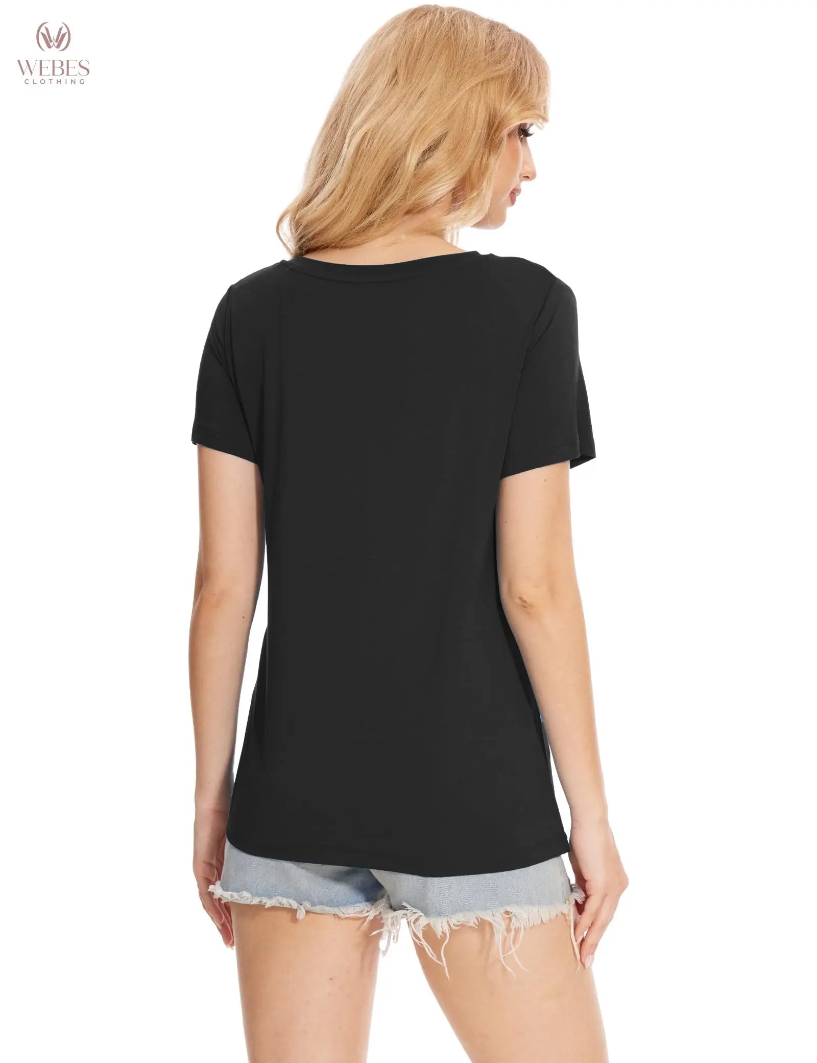 GYS Bamboo Viscose Pajamas Tops for Women, Cooling Basic T-Shirt, Soft Short Sleeve Sleep Shirts, Lightweight Pj Shirt