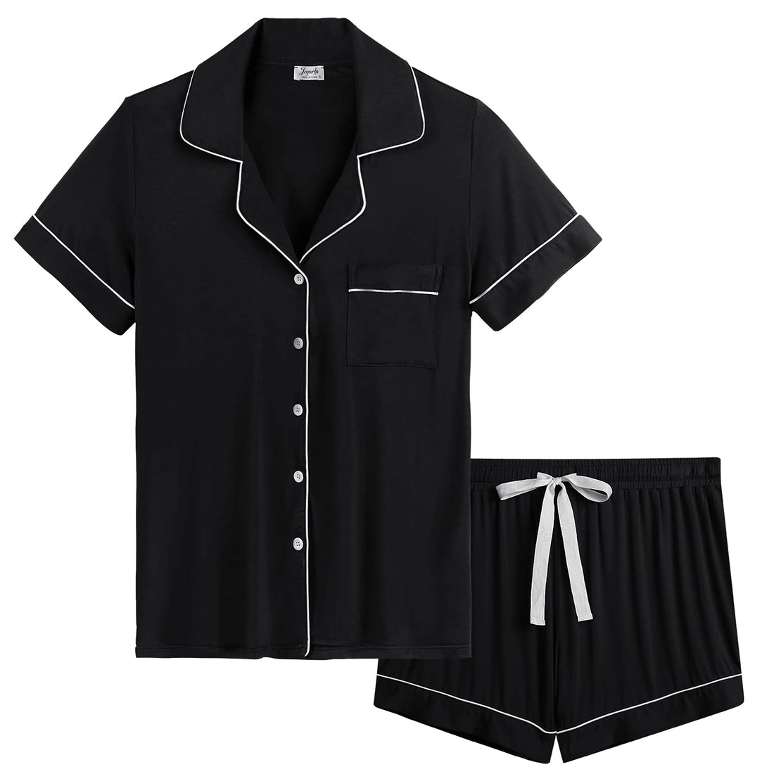 Joyaria Women's Cooling Bamboo Viscose Pajamas Shorts Set Button Front | Moisture Wicking, Cool & Lightweight, Breathable PJs for Night Sweats
