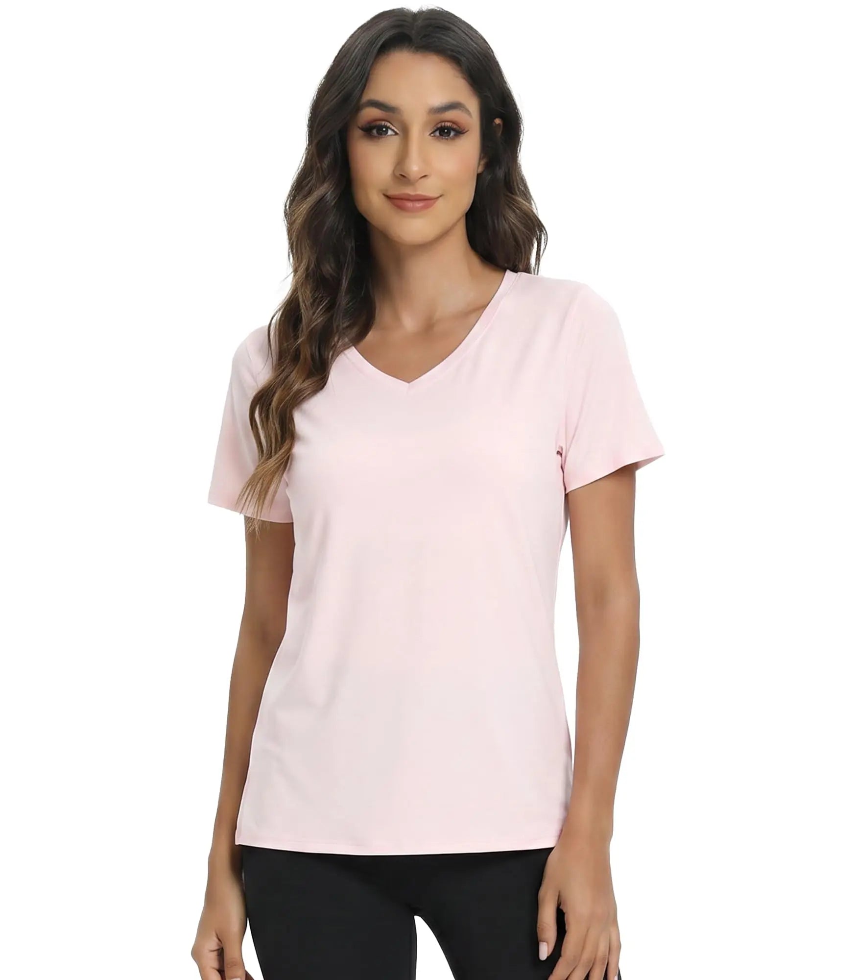 WiWi Viscose from Bamboo Pajama Tops for Women Super Soft Short Sleeve Tee V Neck Sleep Cooling T-Shirt Pjs Sleepwear S-XXL
