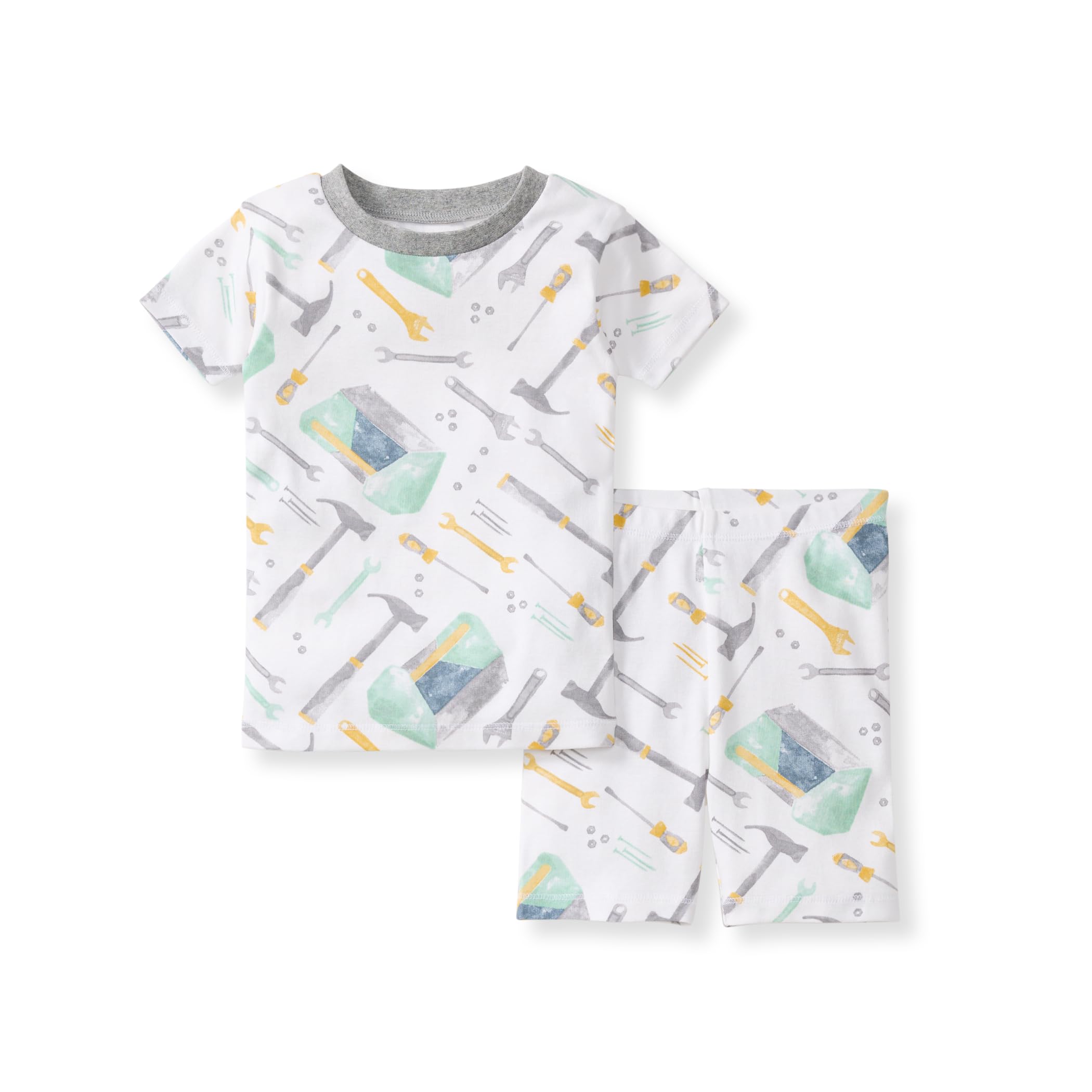 Burt's Bees Baby Unisex Cotton Pajamas, 2-Piece Short Sleeve Tee & Shorts
