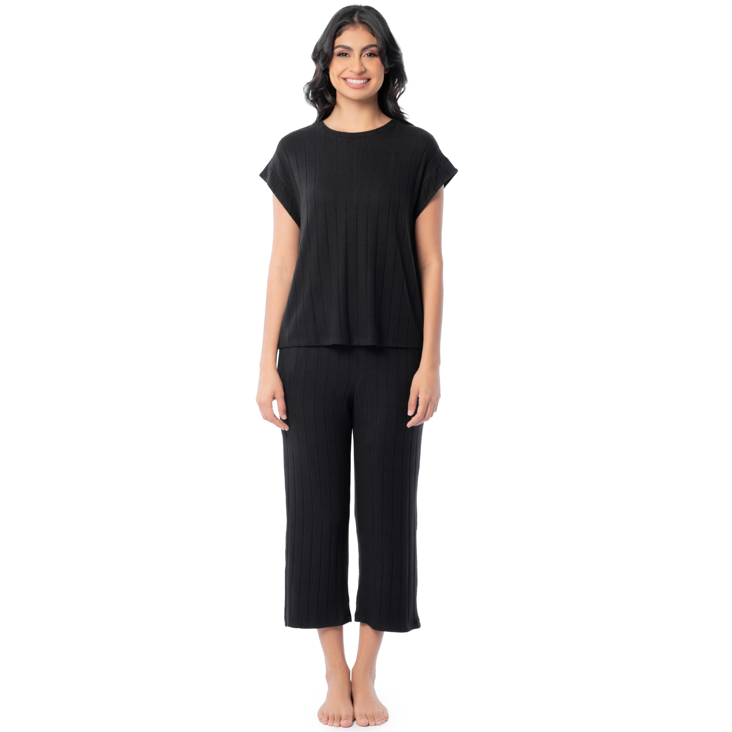 Fruit of the Loom Women's Dolman Sleeve and Cropped Pant Sleep Set