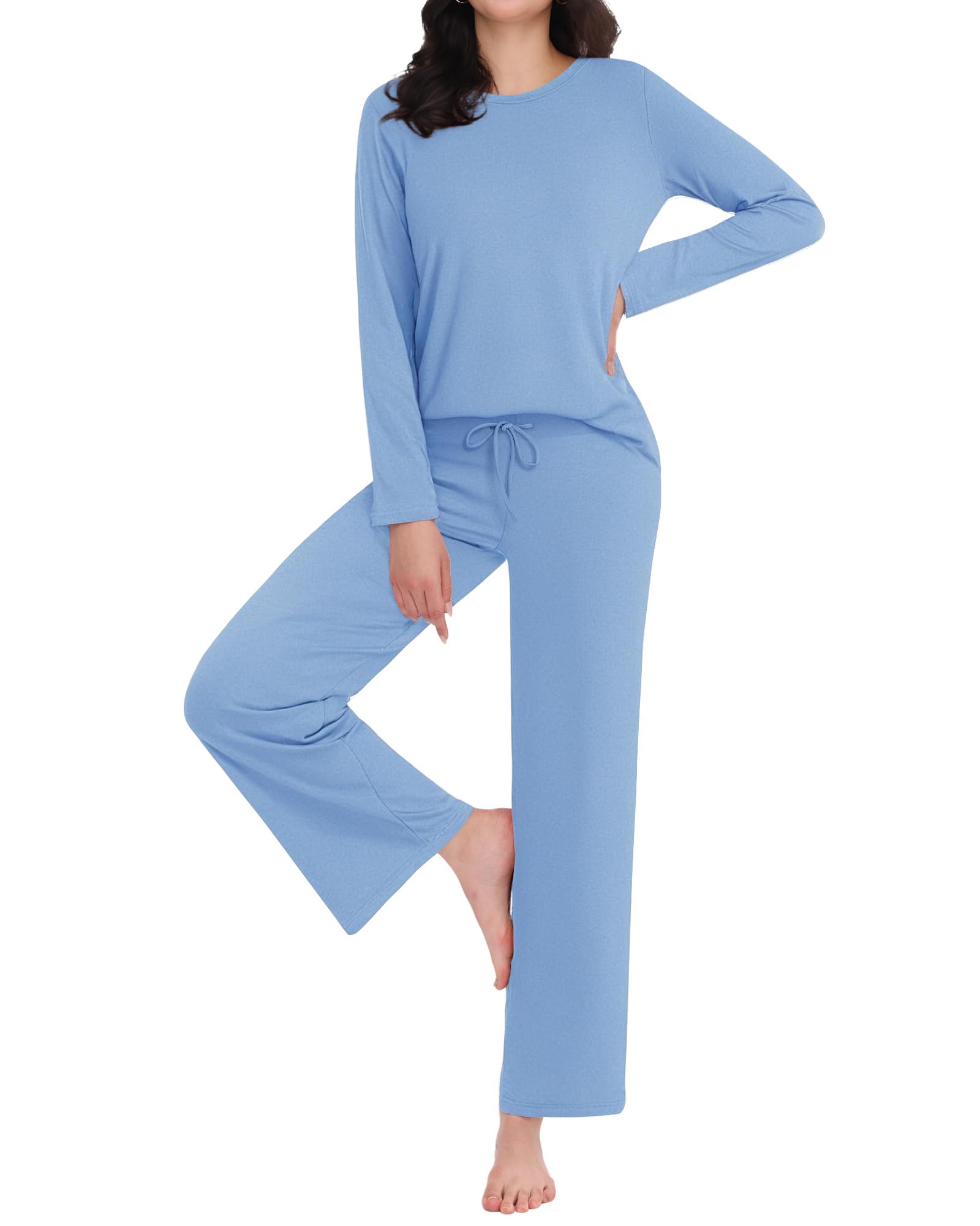 ZOOSIXX Womens Pajama Sets - Soft 2 Piece Lounge Sets for Women, Long Sleeve Sleepwear & Loungewear Pjs Set WEBE CLOTHING