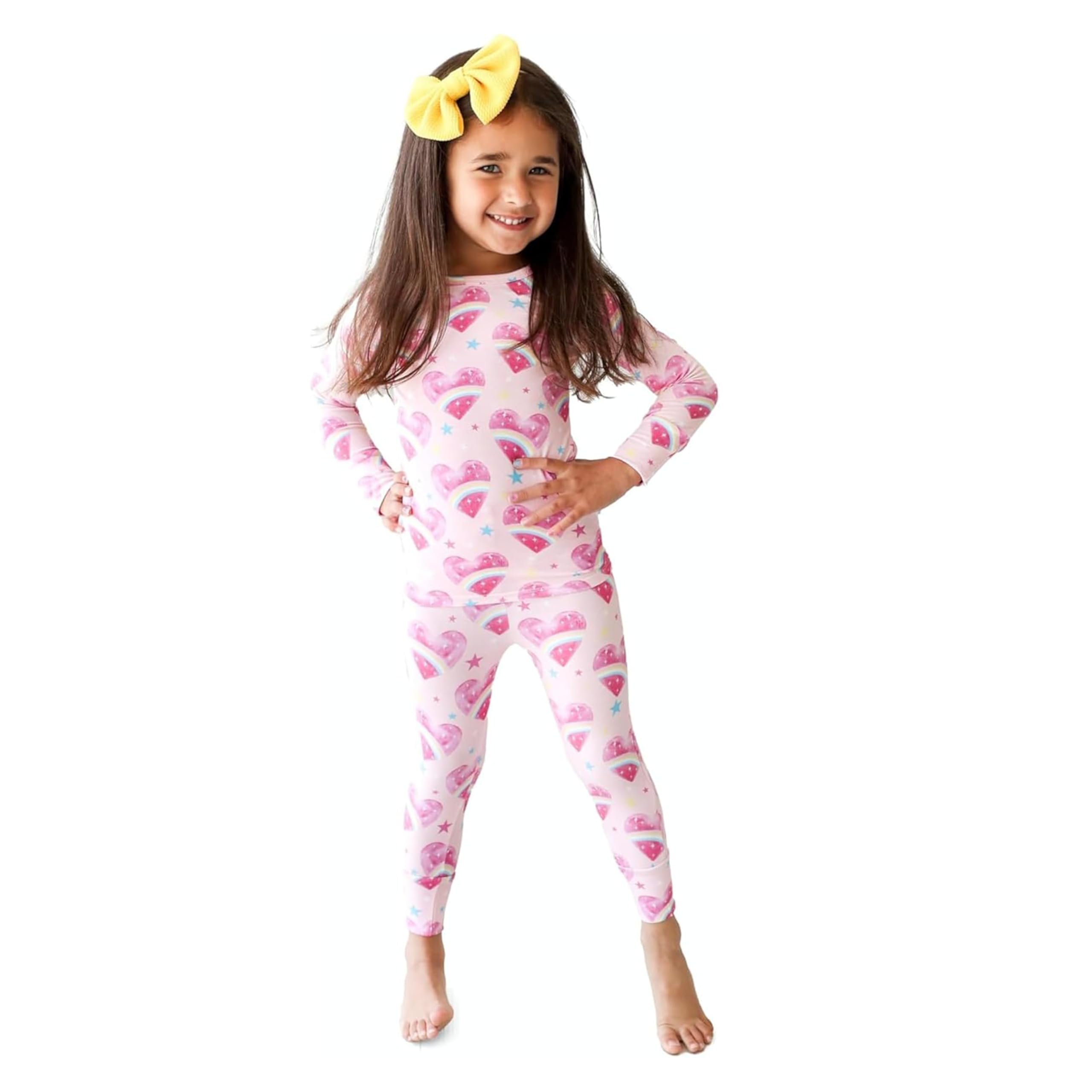 Posh Peanut Girls Pajamas - Soft, Viscose from Bamboo PJs for Kids - Matching, Long Sleeve Toddler Pajamas for Girls WEBE CLOTHING