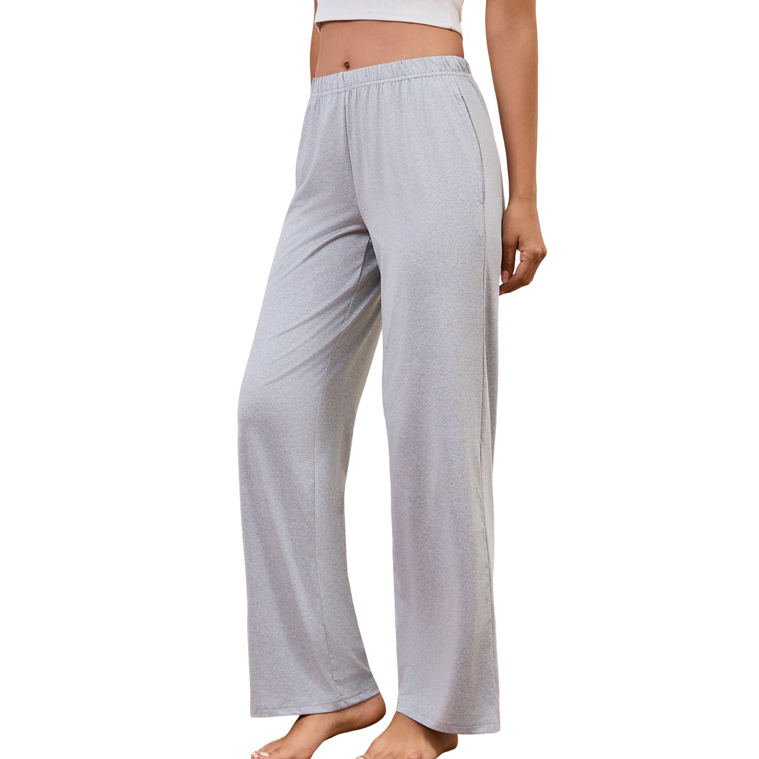 PNAEONG Pajama Pants for Women Soft Pajama Bottoms Loose Fit Sleepwear Elastic Waist Lounge Pants 25-27 inseam