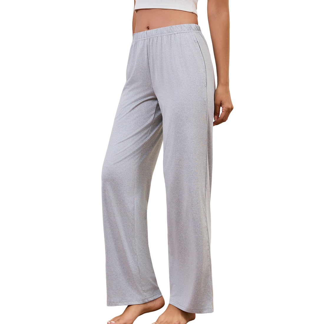 PNAEONG Pajama Pants for Women Soft Pajama Bottoms Loose Fit Sleepwear Elastic Waist Lounge Pants 25-27 inseam