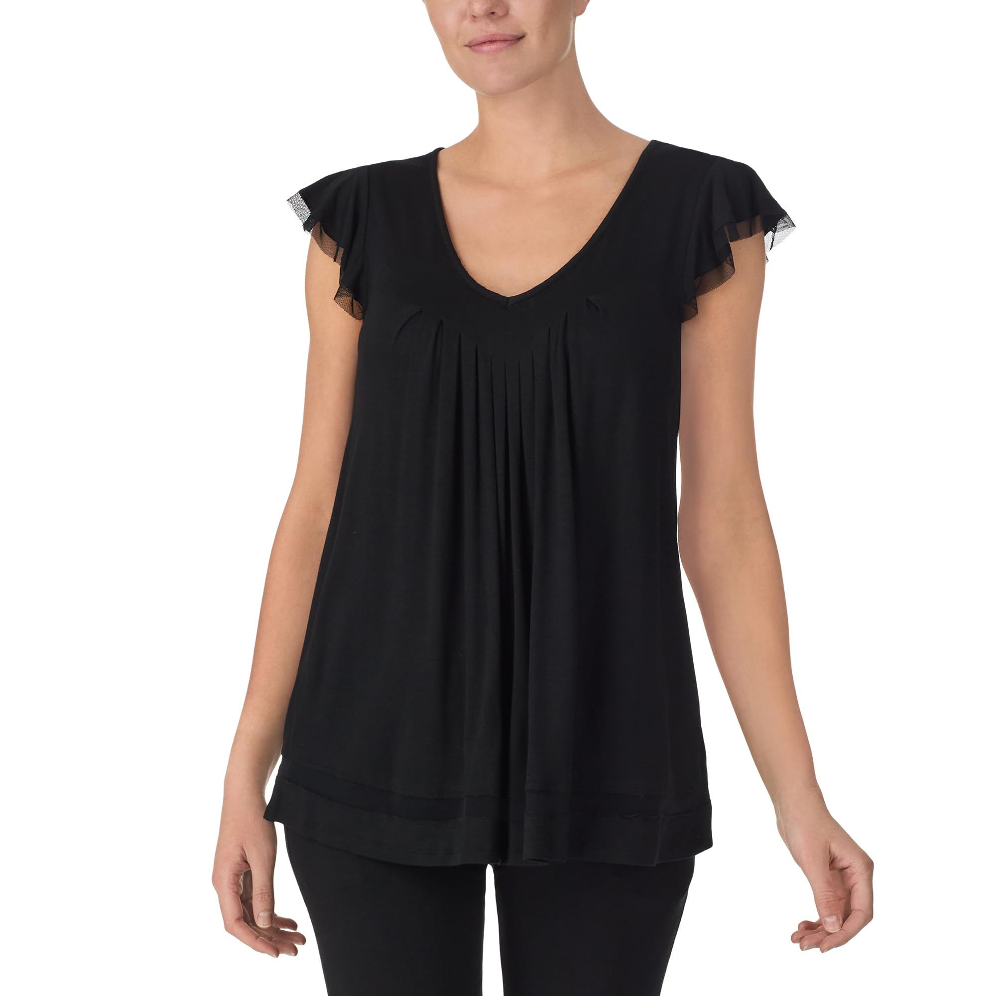 ELLEN TRACY Womens Pajama Top - Soft Stretch Jersey Short Sleeve Sleep Shirt Loungewear WEBE CLOTHING