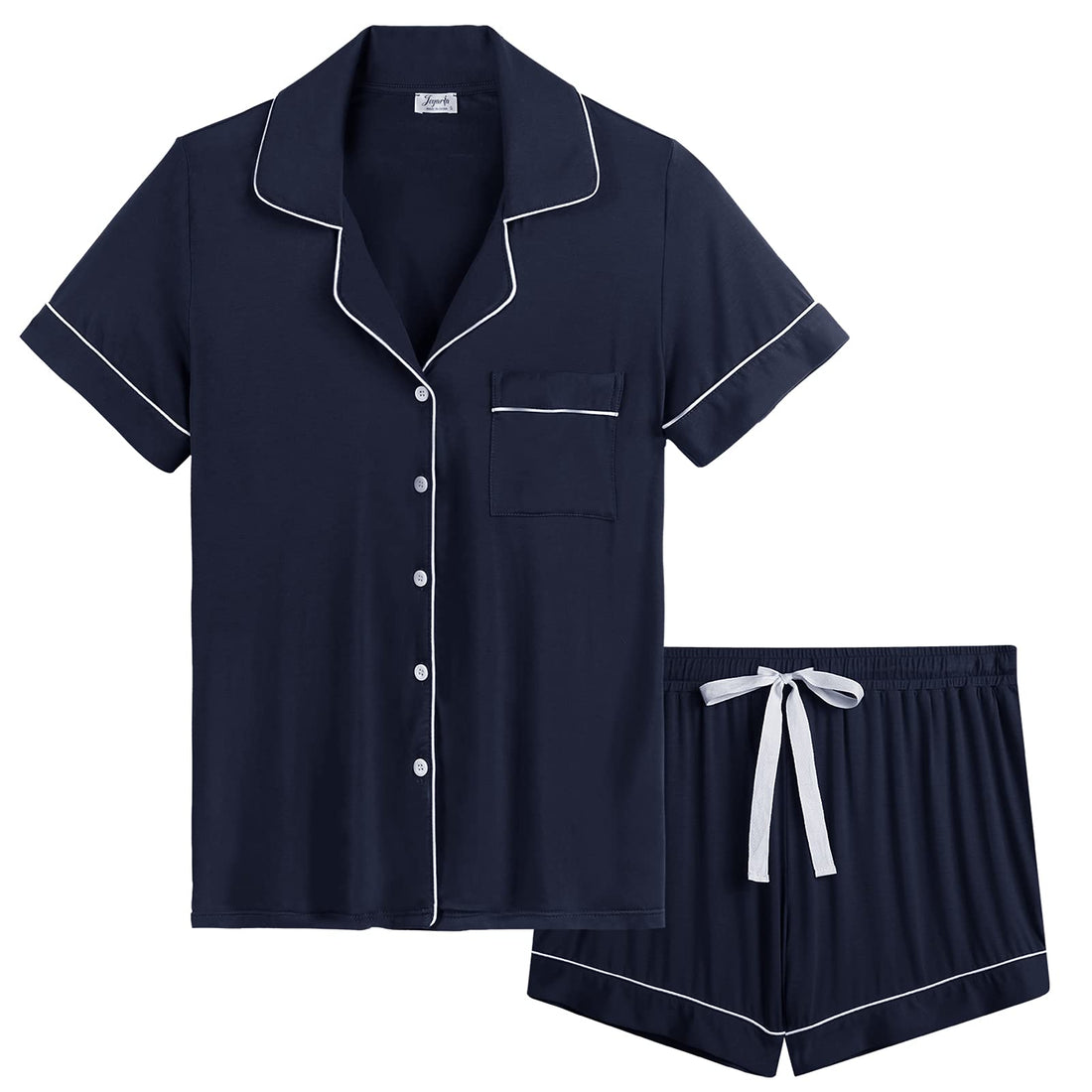 Joyaria Women's Cooling Bamboo Viscose Pajamas Shorts Set Button Front | Moisture Wicking, Cool & Lightweight, Breathable PJs for Night Sweats