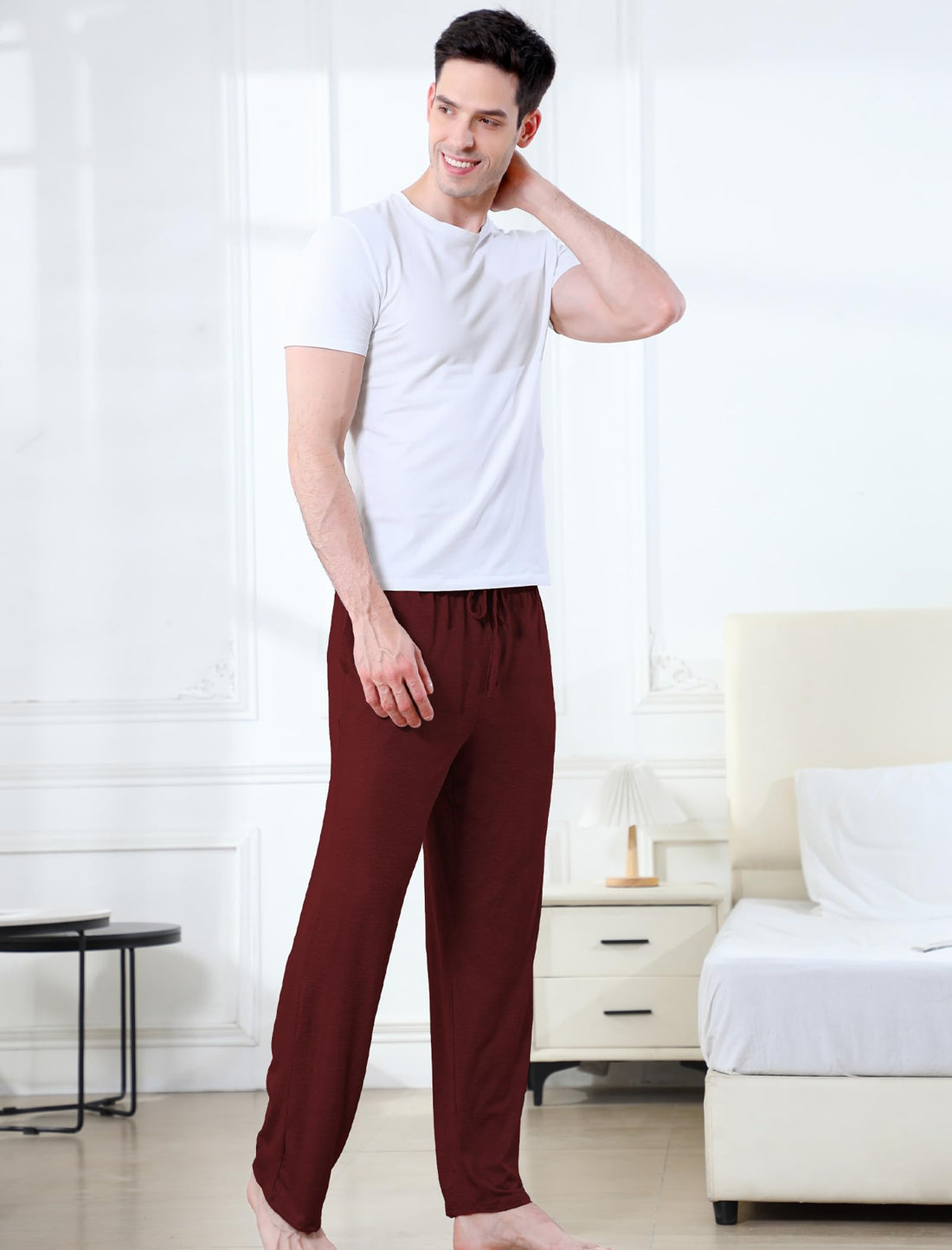 DITOK Men's Lightweight Pajama Pants Soft Lounge Sleep Joggers Adjustable Drawstring & Pockets All-Season Sleepwear