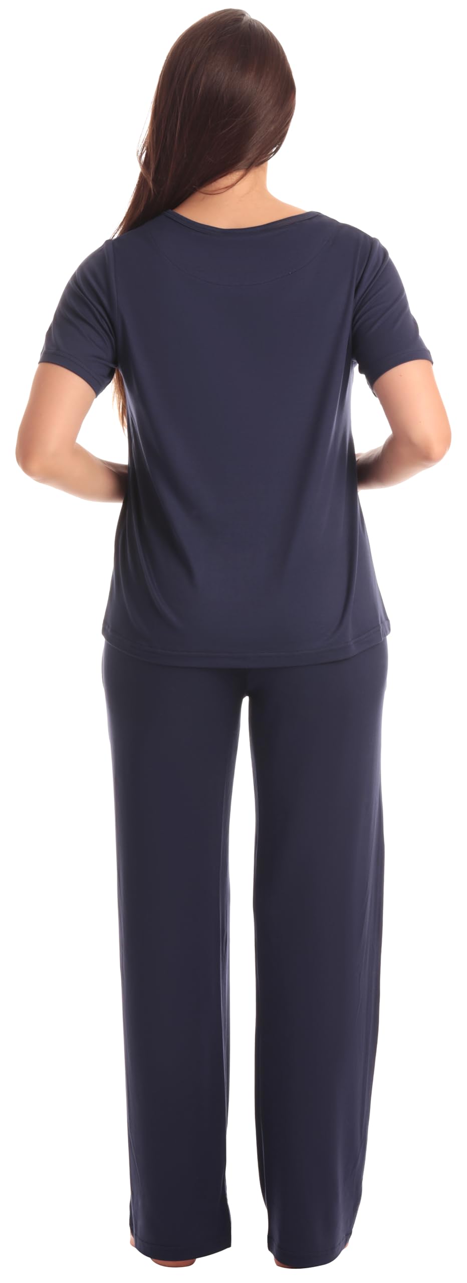 Just Love Women's Pajama Set, Soft Stretch Short Sleeve Crew Neck Top and PJ Pants with Two Pockets WEBE CLOTHING