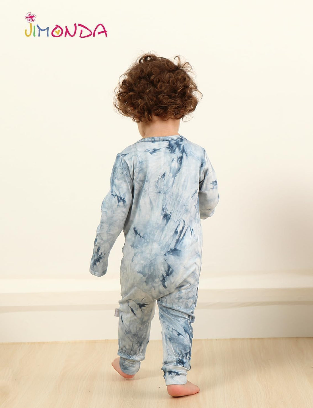 Jimonda Baby Girls Boys Footless Pajamas,Rayon From Bamboo Pjs 2 Way Zipper Long Sleeve Soft Sleeper,Infant Tie-dye Romper
