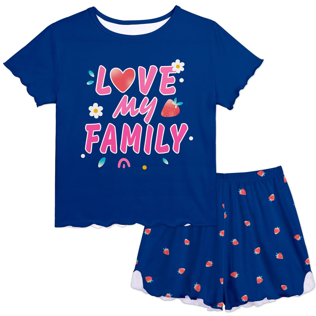 Play Tailor Girls Pajamas for Toddler Ruffled Kids Pajamas Set Short Sleeves Summer Pjs Sleepwear for Girl