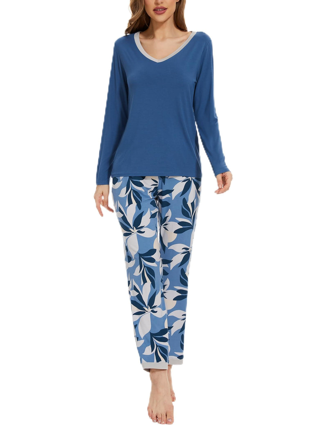 GYS Viscose from Bamboo Women's Pajama Sets Super Soft Long Sleeve Sleepwear Comfy Winter Pjs Sets S-4X