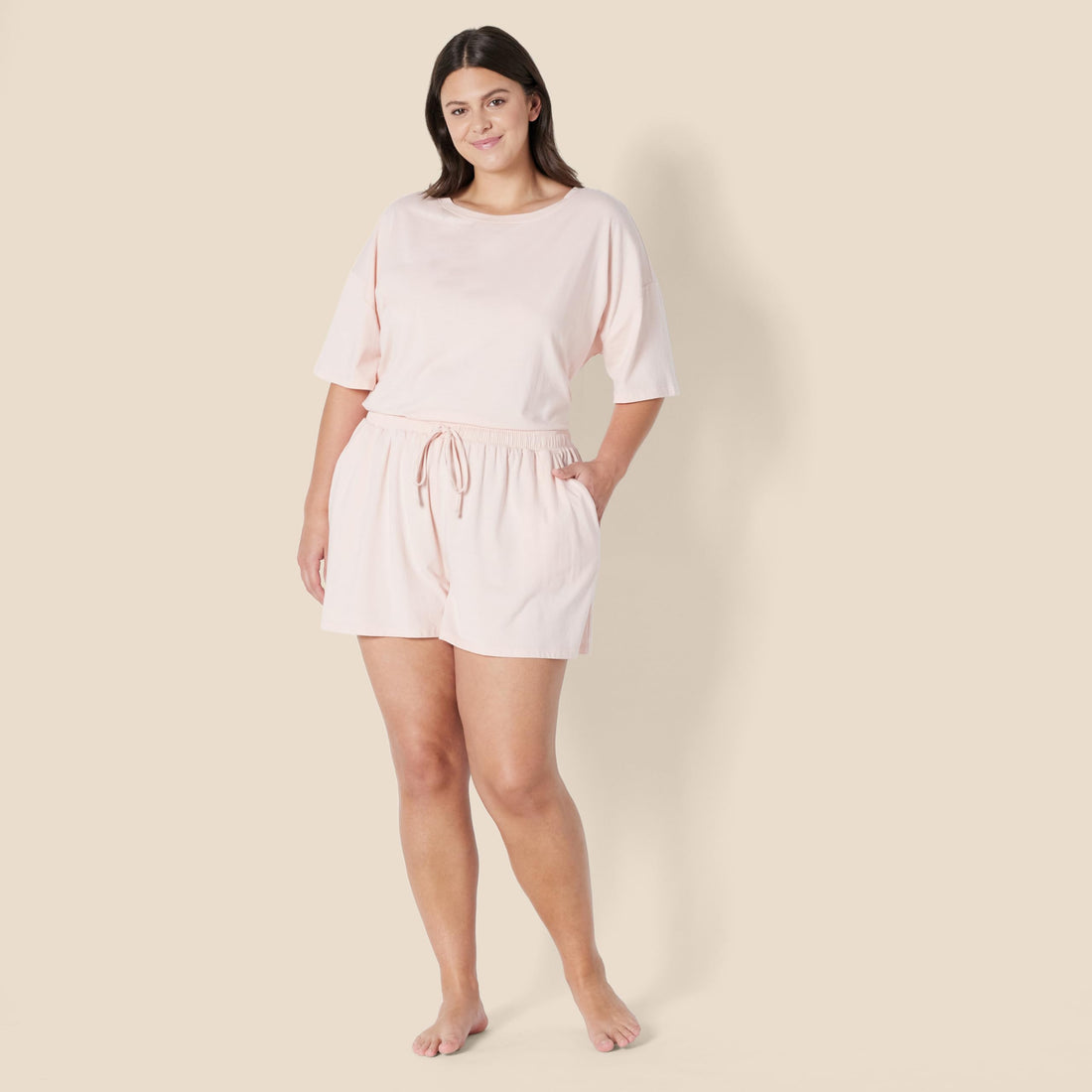 Amazon Essentials Women's Soft Cotton Blend Short Sleeve T-Shirt and Short Sleepwear Set
