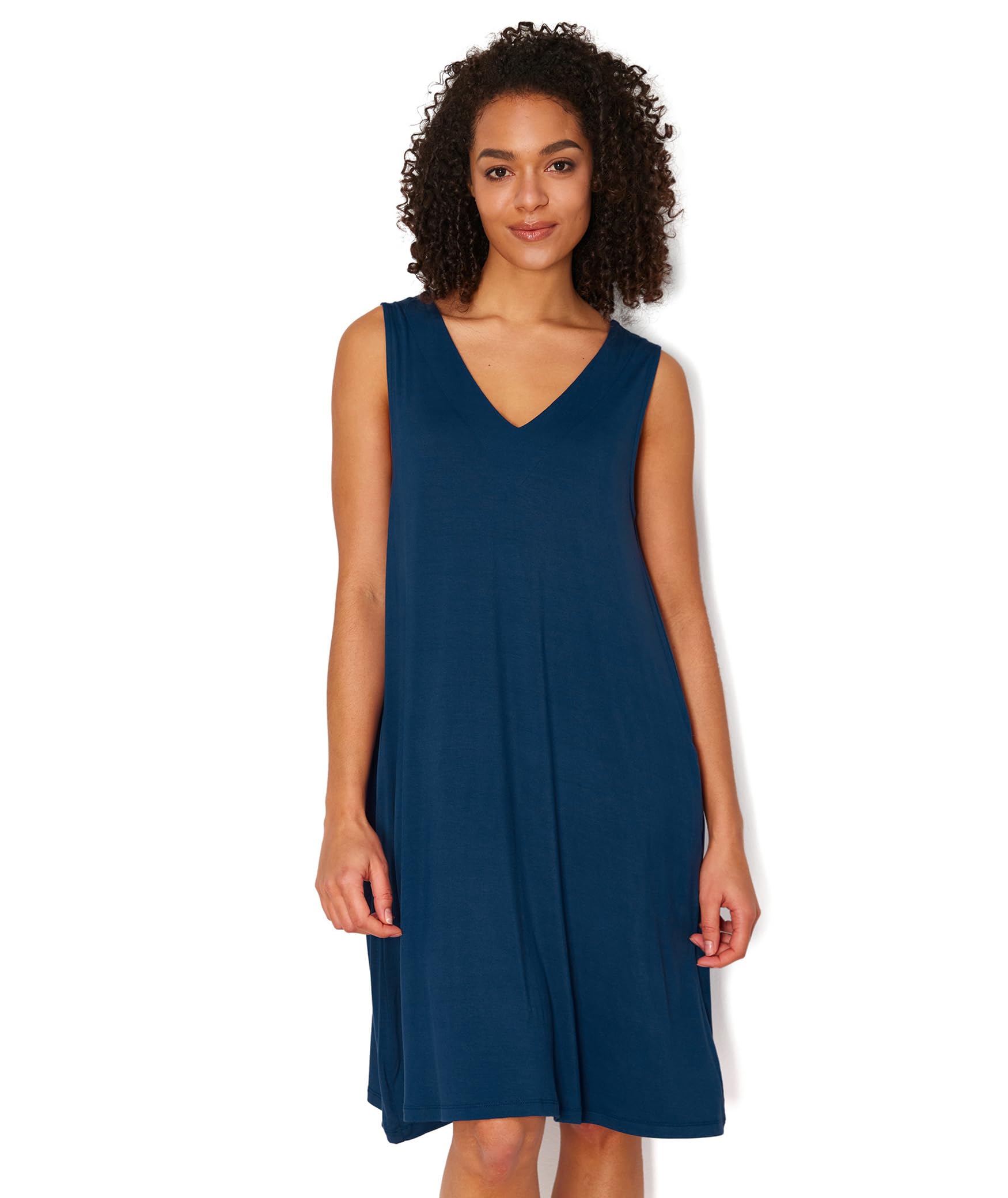 GYS Bamboo Viscose Women's Nightgowns V Neck Sleeveless Tank Pajama Dress for Women WEBE CLOTHING