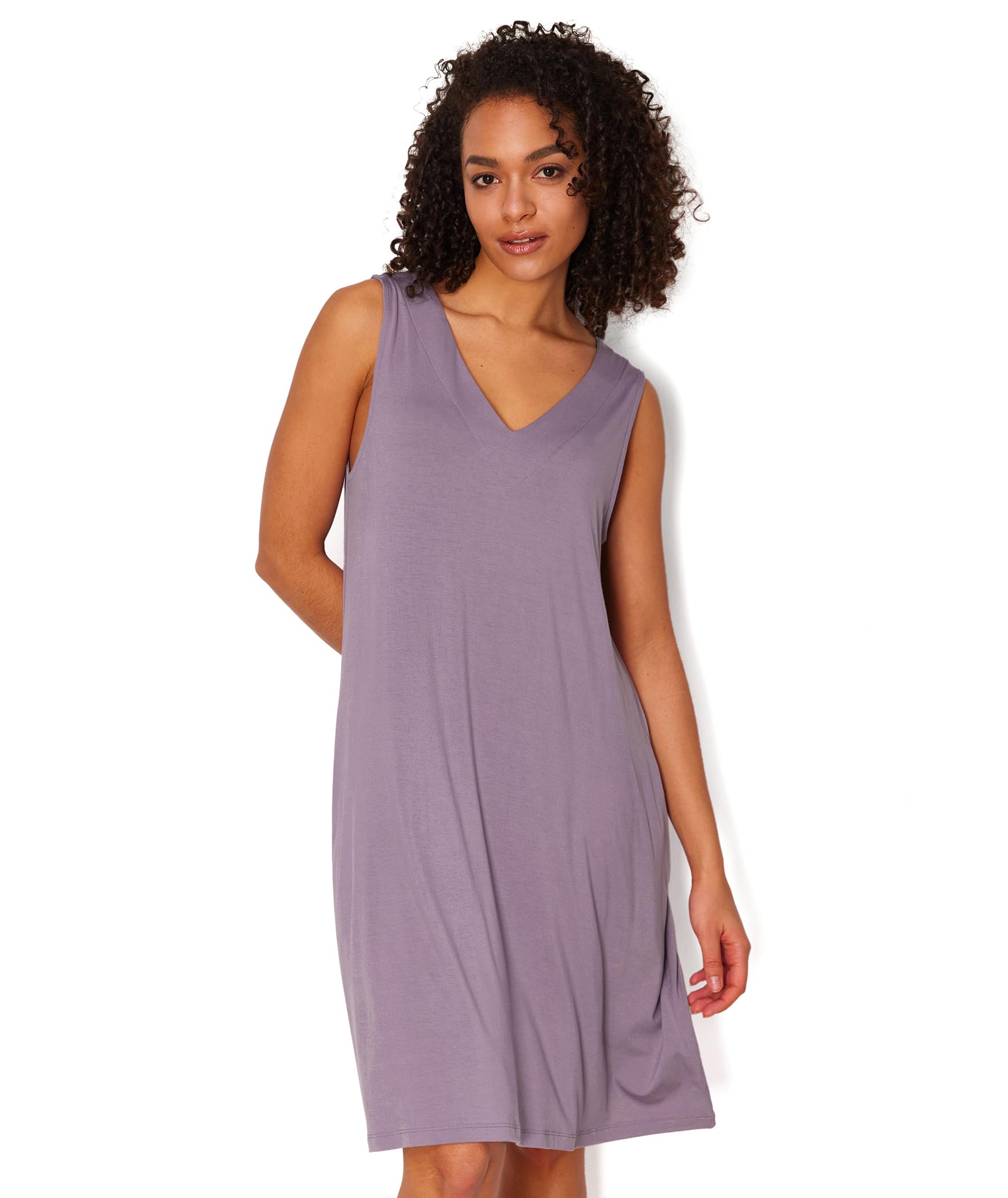 GYS Bamboo Viscose Women's Nightgowns V Neck Sleeveless Tank Pajama Dress for Women WEBE CLOTHING