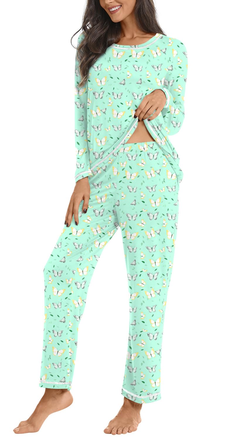 Netsmile Women's Pajama Sets 2 Piece Ladies Long Sleeve Pjs Fall Loungewear Soft Sleepwear with Pockets