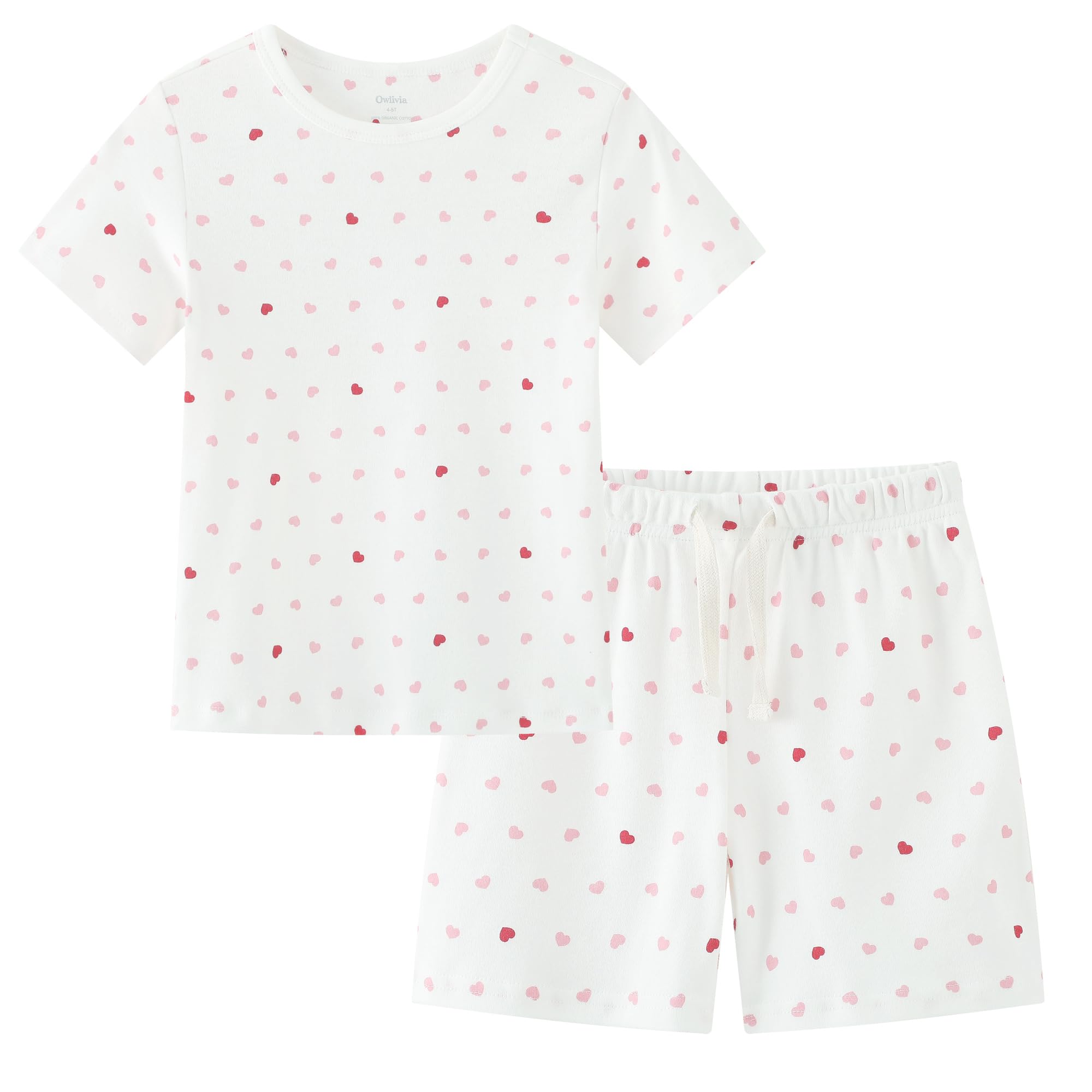 Owlivia 100% Organic Cotton Baby Short Sleeve Pajama Sets, Toddler Boy Girl 2-Piece Sleepwear