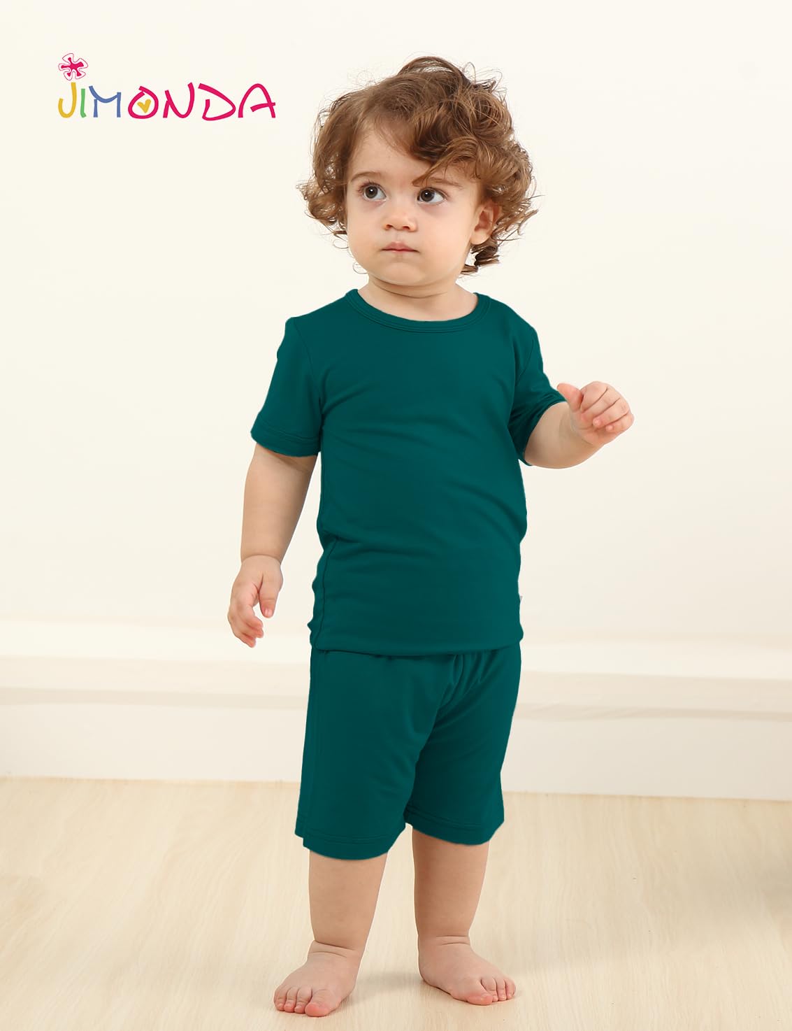 Jimonda Baby Boys Girls Pajama Sets Kid Soft Sleepwear Rayon From Bamboo Sleepwear Short Sleeve 4-Piece Cool Jammies 18M-12Y