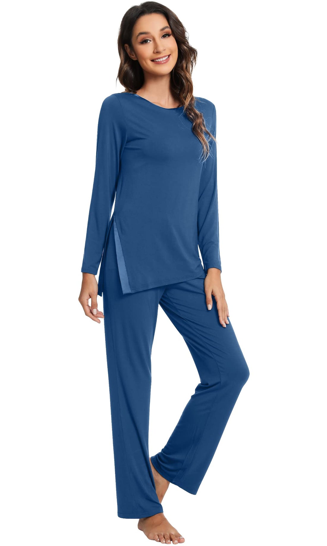 WiWi Pajamas Set for Women Super Soft Long Sleeve Pj Cooling Sleepwear Lounge Sets Loungewear Viscose from Bamboo S-XXL