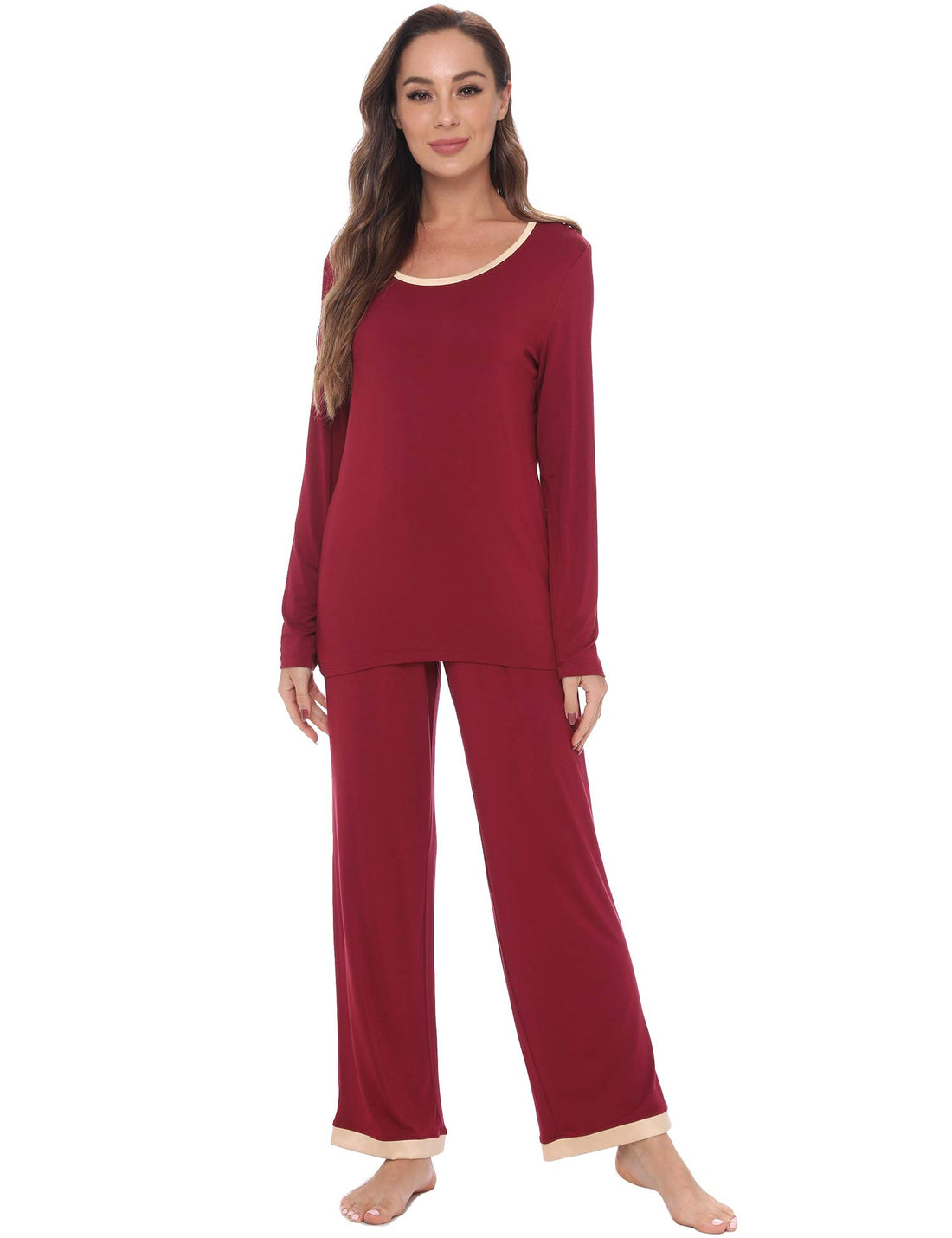 GYS Viscose from Bamboo Women's Pajama Sets Super Soft Long Sleeve Sleepwear Comfy Winter Pjs Sets S-4X