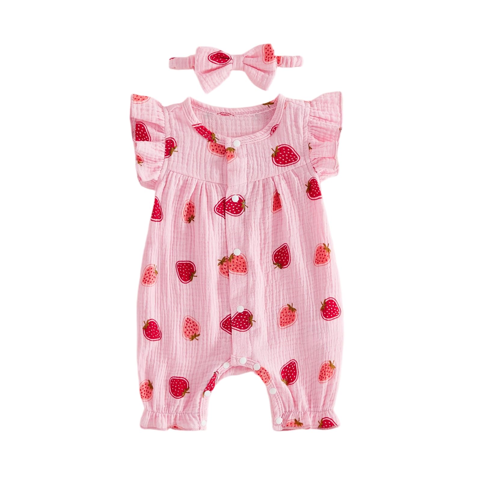 YINGISFITM Newborn Baby Girl Summer Clothes Short Sleeve Bubble Romper Bow Shorts Jumpsuit Infant Outfit 0 3 6 9 12 18 Months WEBE CLOTHING