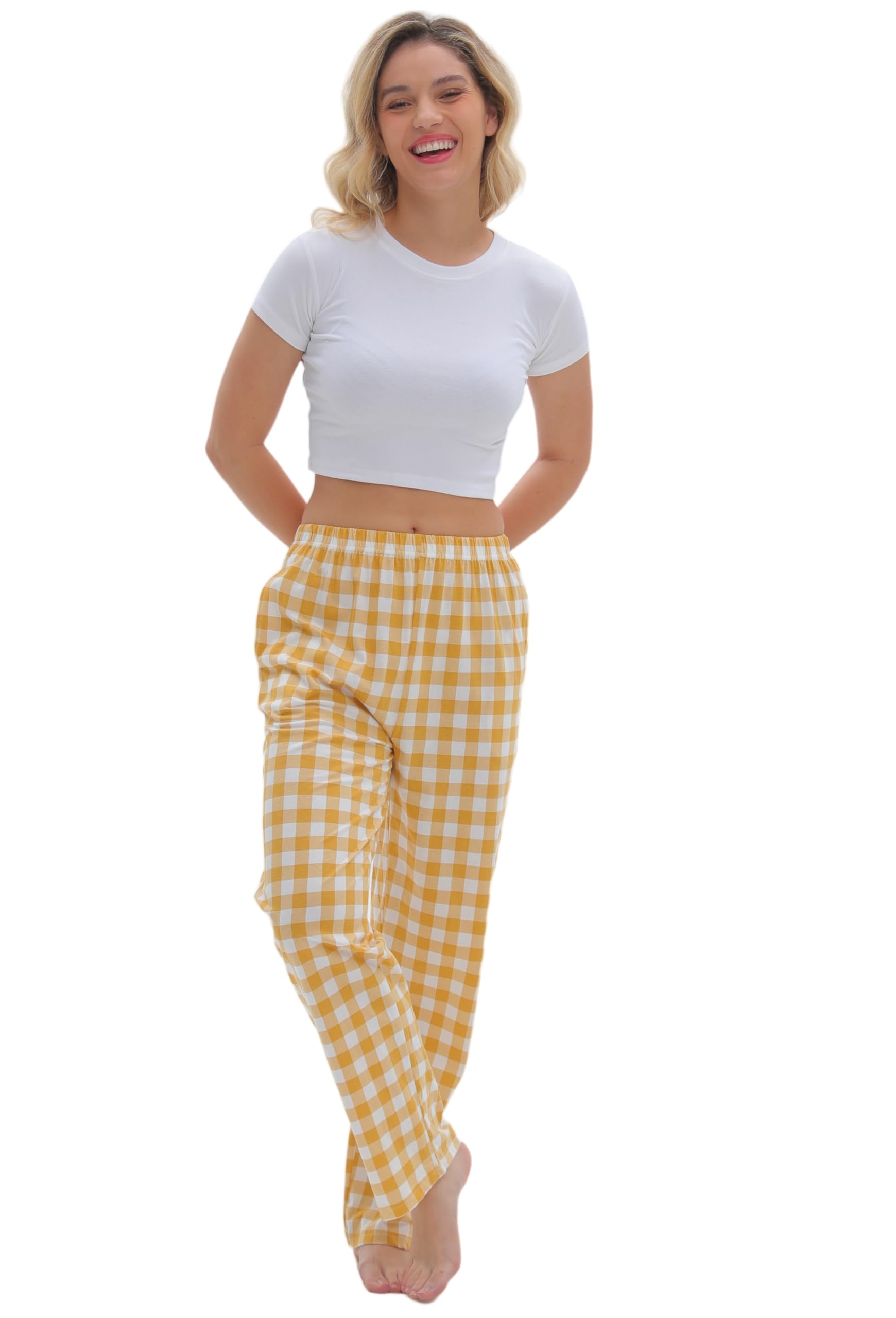 SAMGU Women's Pajama Pants, Soft Cotton Sleep Lounge Pants, Comfy Homewear pjs, Elatic Waist Pajama Bottom Pants for Women