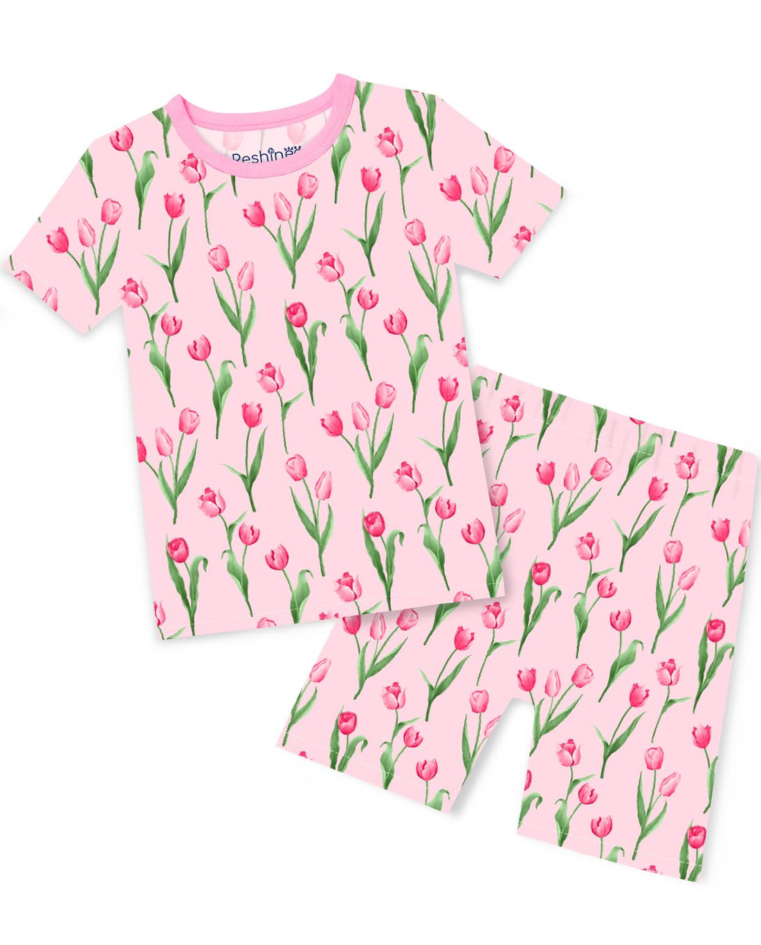 babee Reshinee Bamboo Viscose Toddler Unicorn Mermaid Girls Kids Pajamas Short Sleeve Summer Cool Snug fit Pjs, 2pcs