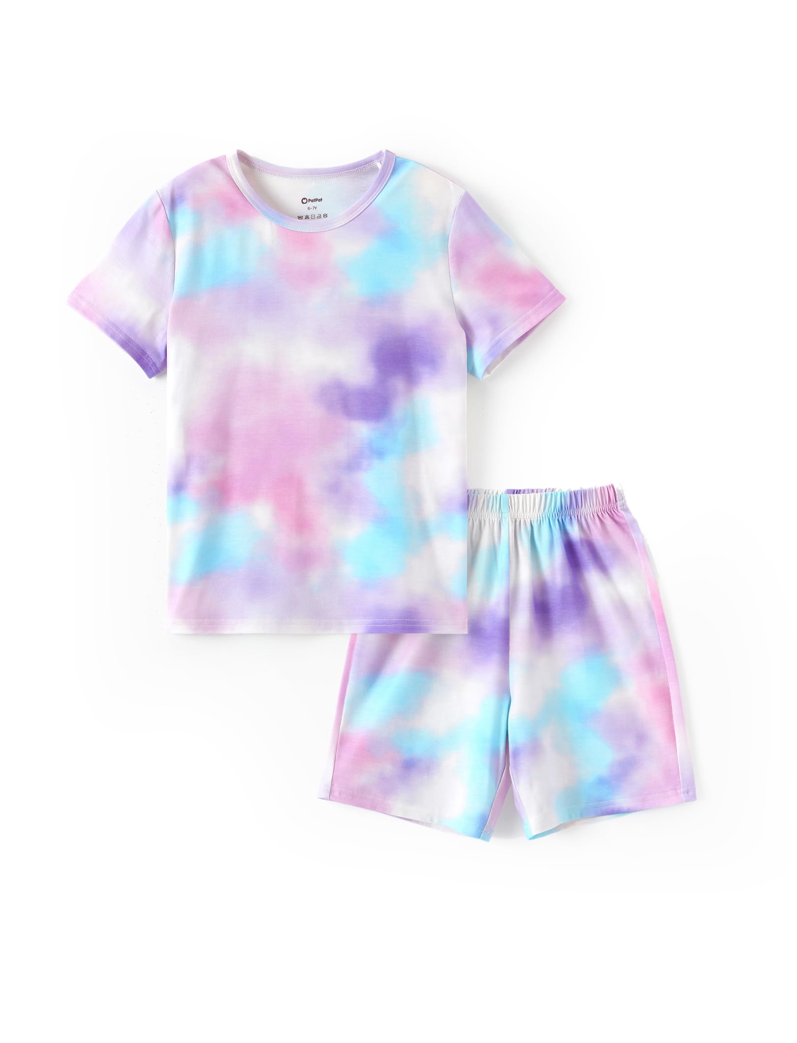 PATPAT Boys Pajamas Sets Short Sleeve T-Shirt and Shorts 2-Piece Sleepwear Graffiti Print Summer Loungewear for Kids