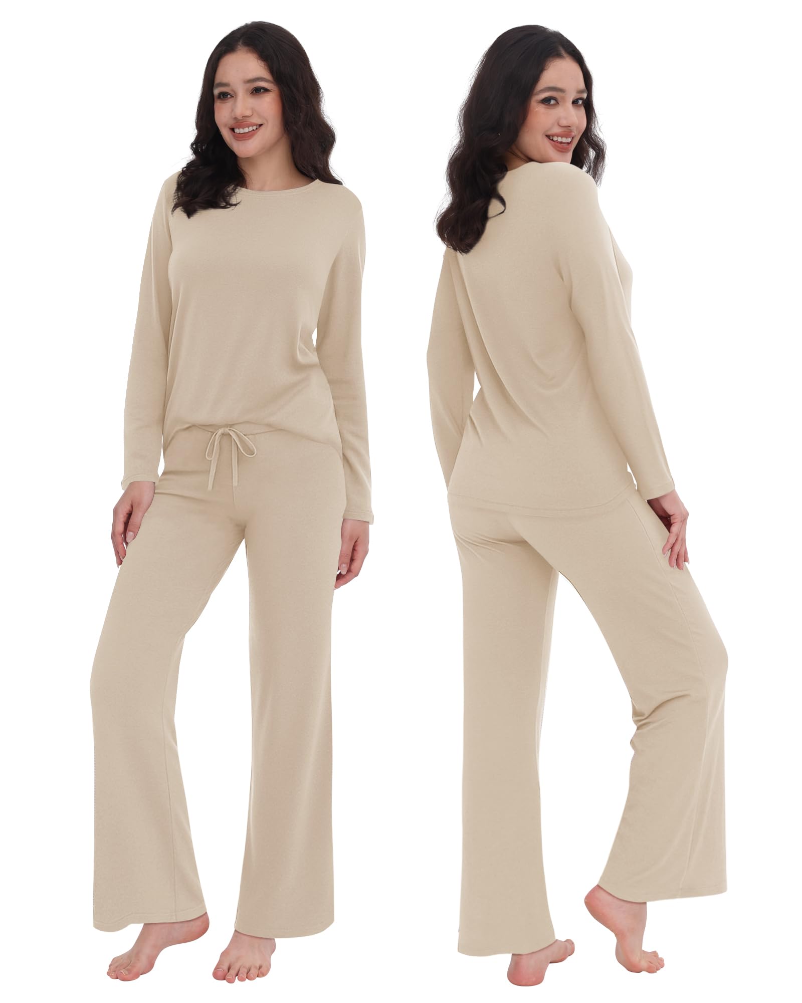 ZOOSIXX Womens Pajama Sets - Soft 2 Piece Lounge Sets for Women, Long Sleeve Sleepwear & Loungewear Pjs Set WEBE CLOTHING
