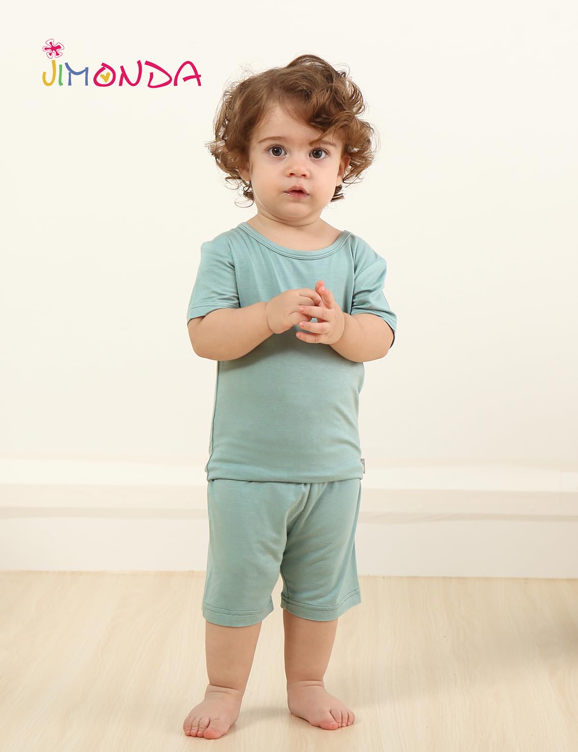 Jimonda Baby Boys Girls Pajama Sets Kid Soft Sleepwear Rayon From Bamboo Sleepwear Short Sleeve 4-Piece Cool Jammies 18M-12Y