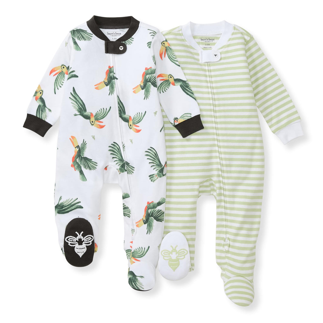 Burt's Bees Baby Organic Cotton Sleep and Play Footed Pajamas for Boys