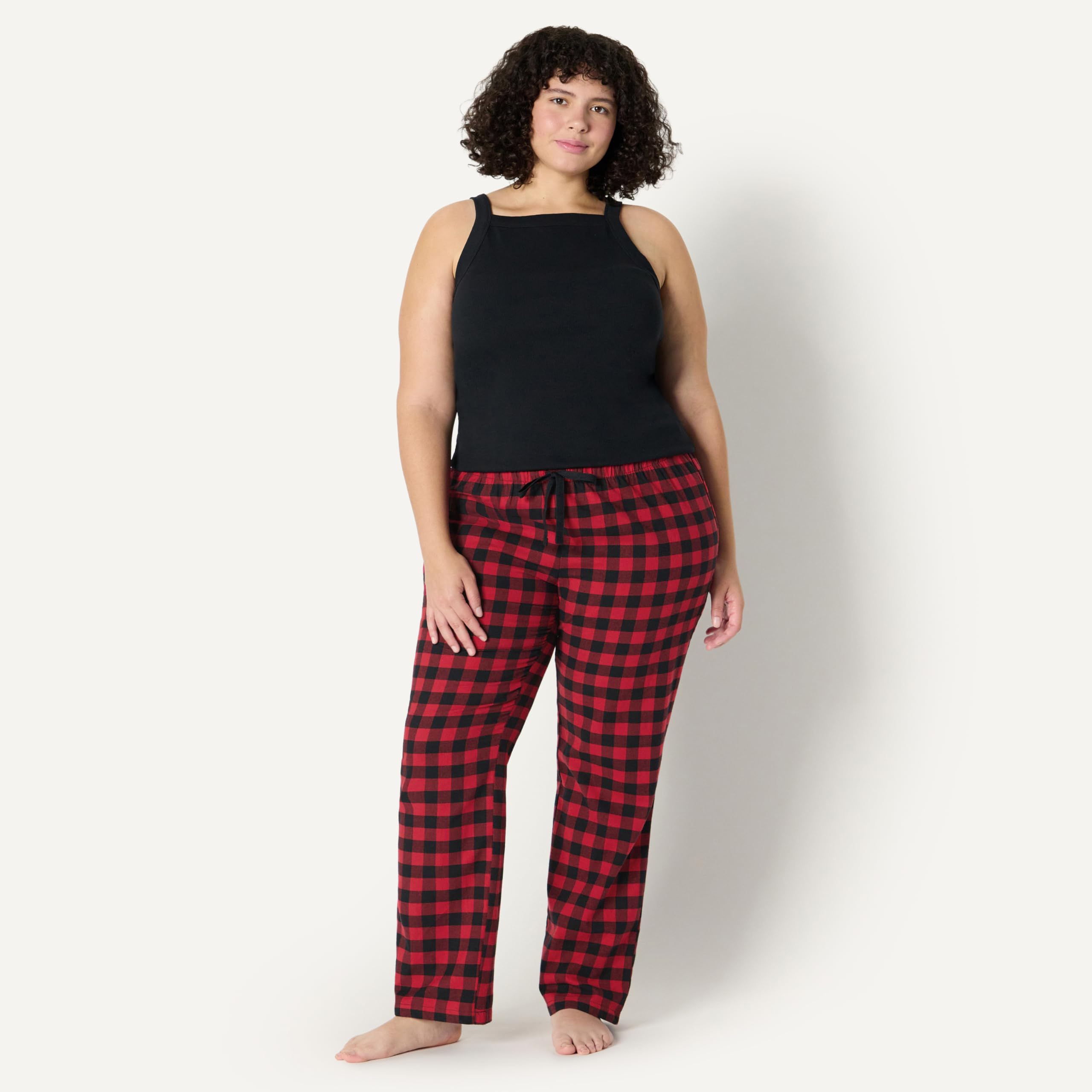 Amazon Essentials Women's Relaxed-Fit Brushed Flannel Pajama Sleep Pant with Drawstring