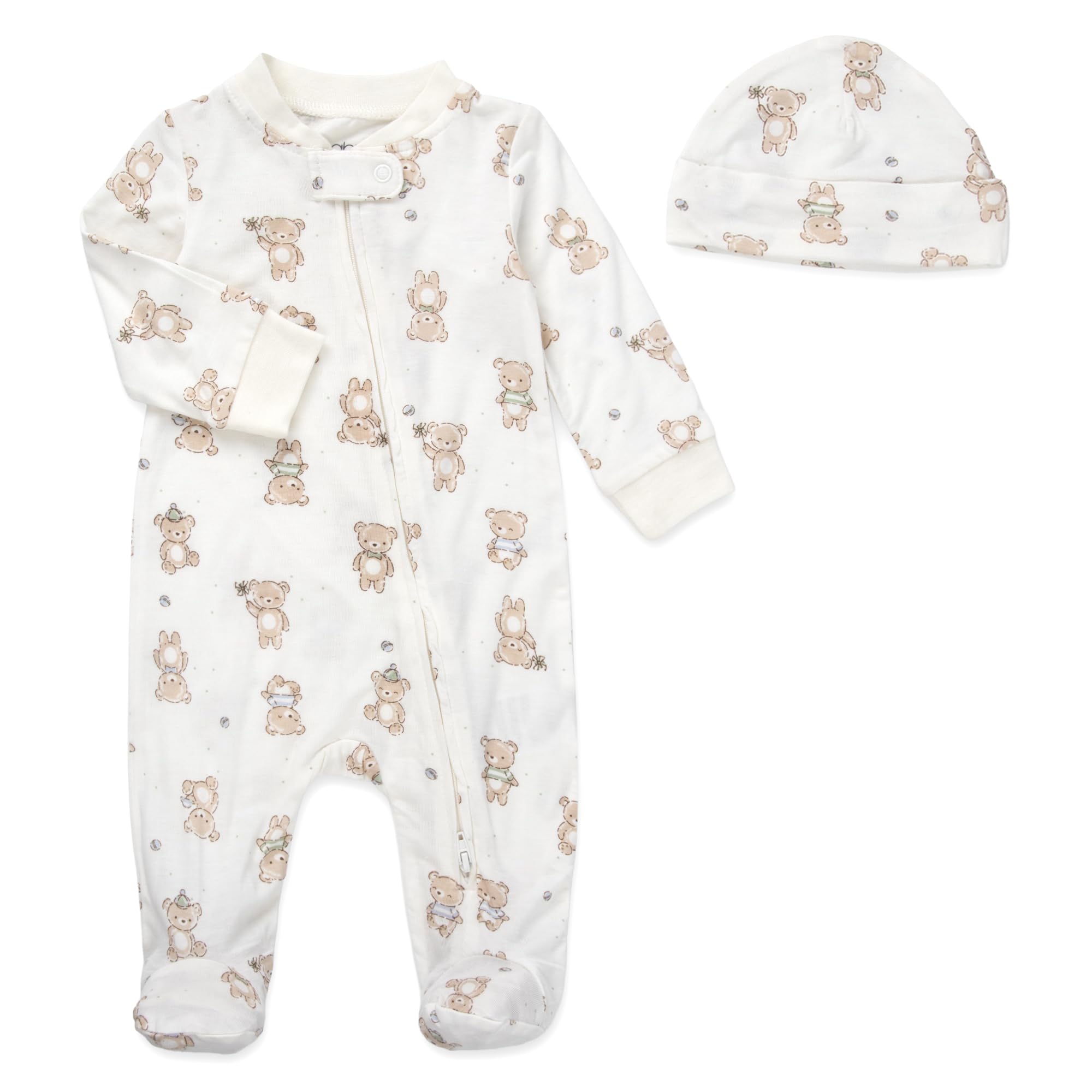 Newborn Baby 4 Piece Coming Home Outfit Gift Set – Footie Sleeper, Blanket, Headband & Ornament for Boys & Girls