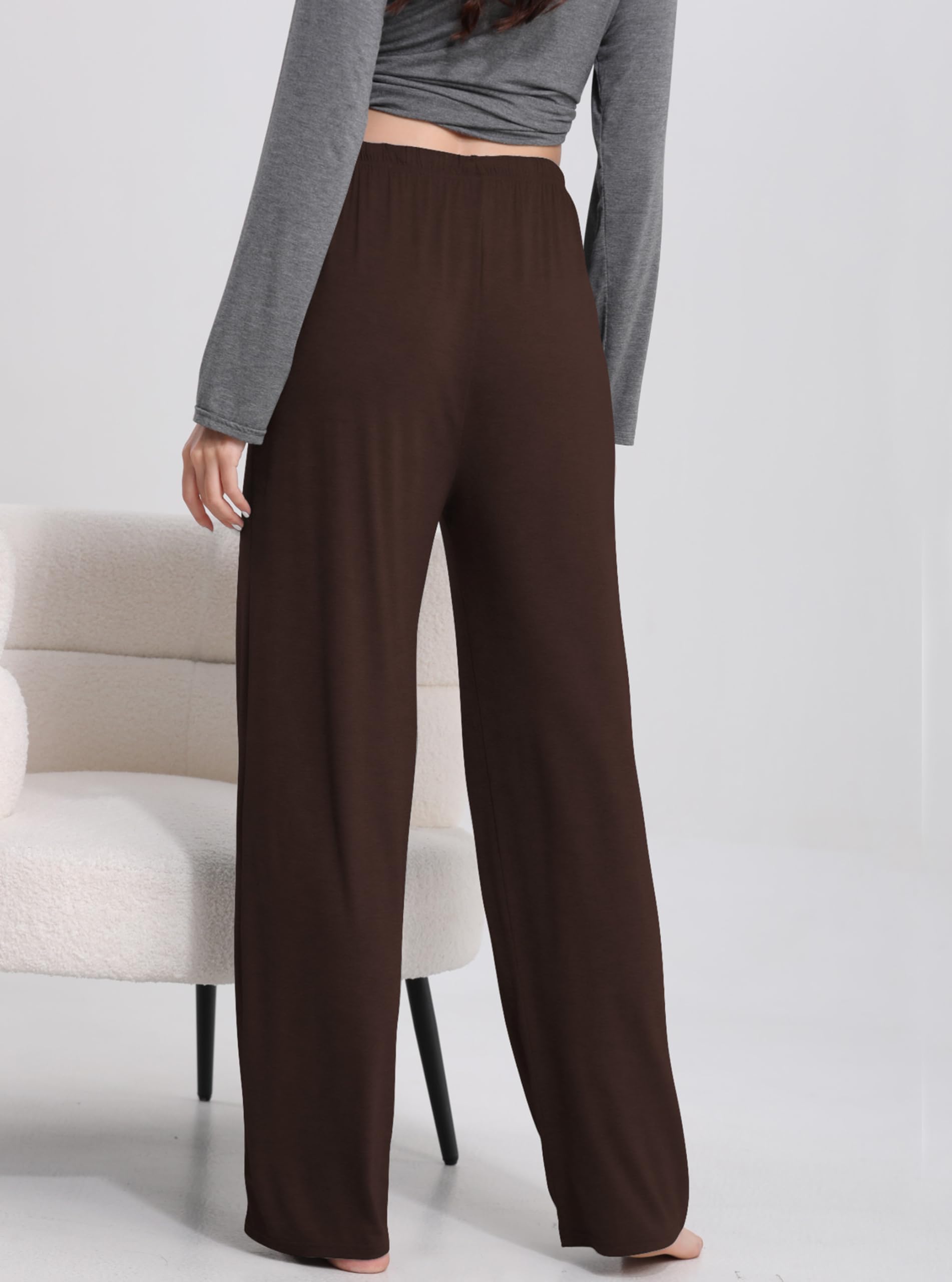 FEQO 3 Pack Women's Lounge Pants Wide Leg Yoga Pants Soft Pajama Bottoms Drawstring Casual Loose Sweatpants