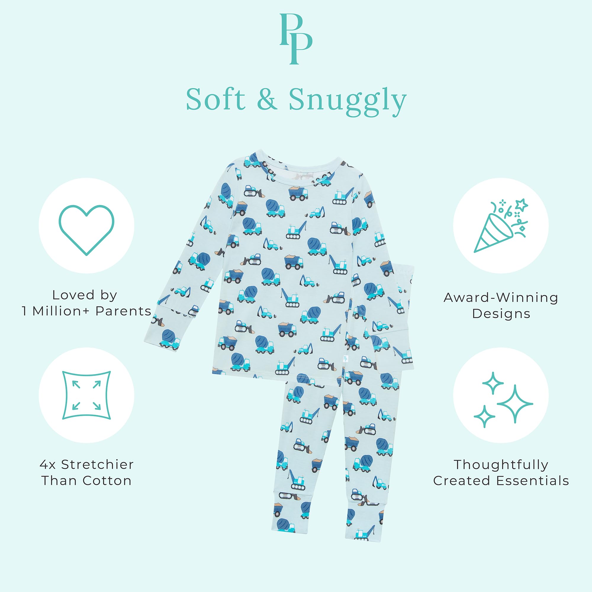 Posh Peanut Boys Pajamas - PJs for Kids Made of Soft Viscose from Bamboo, Long Sleeve Toddler PJs & Matching Boys Pajama Sets WEBE CLOTHING